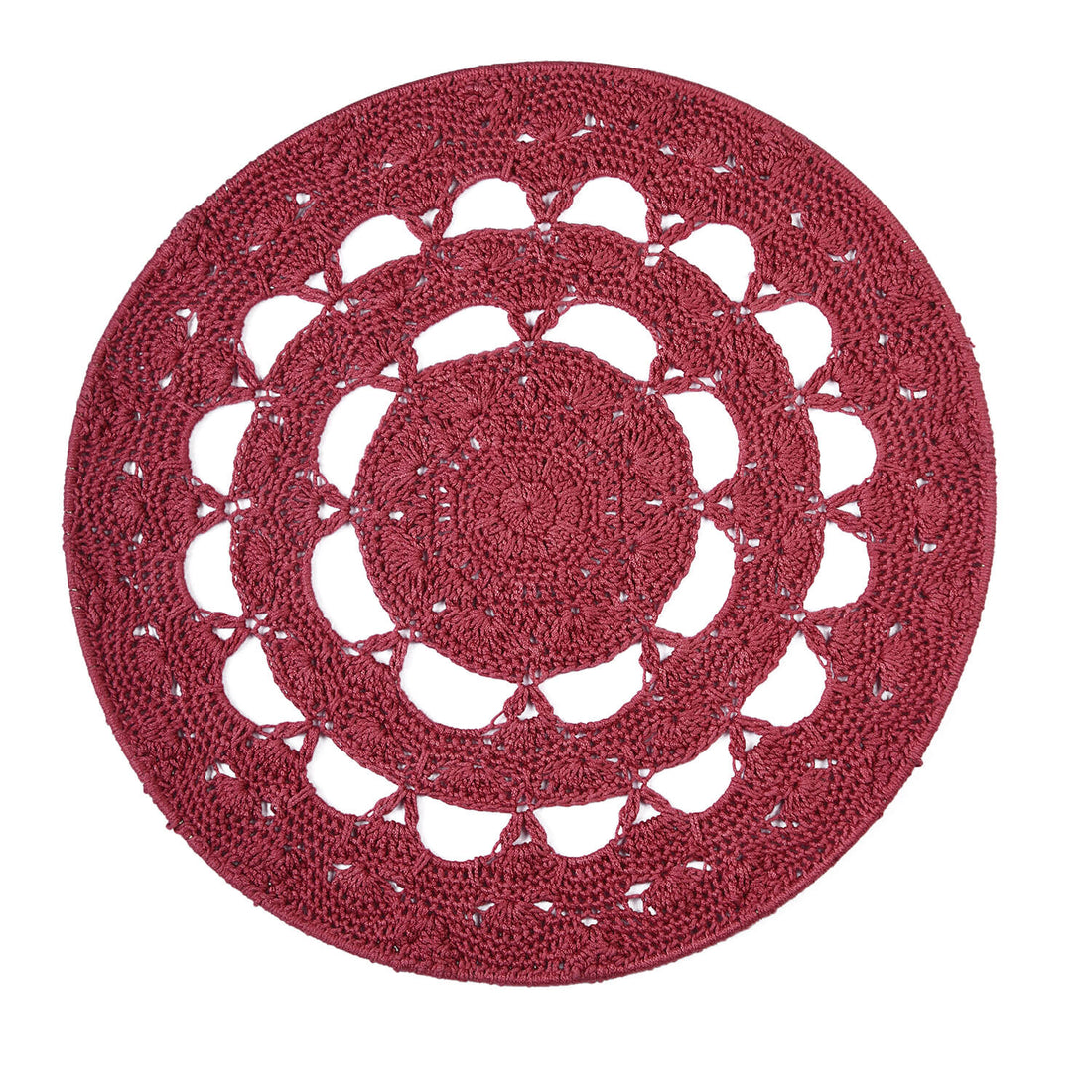 Crochet Mandala Wall Art - Boho Decor - 35 cm - Mauve