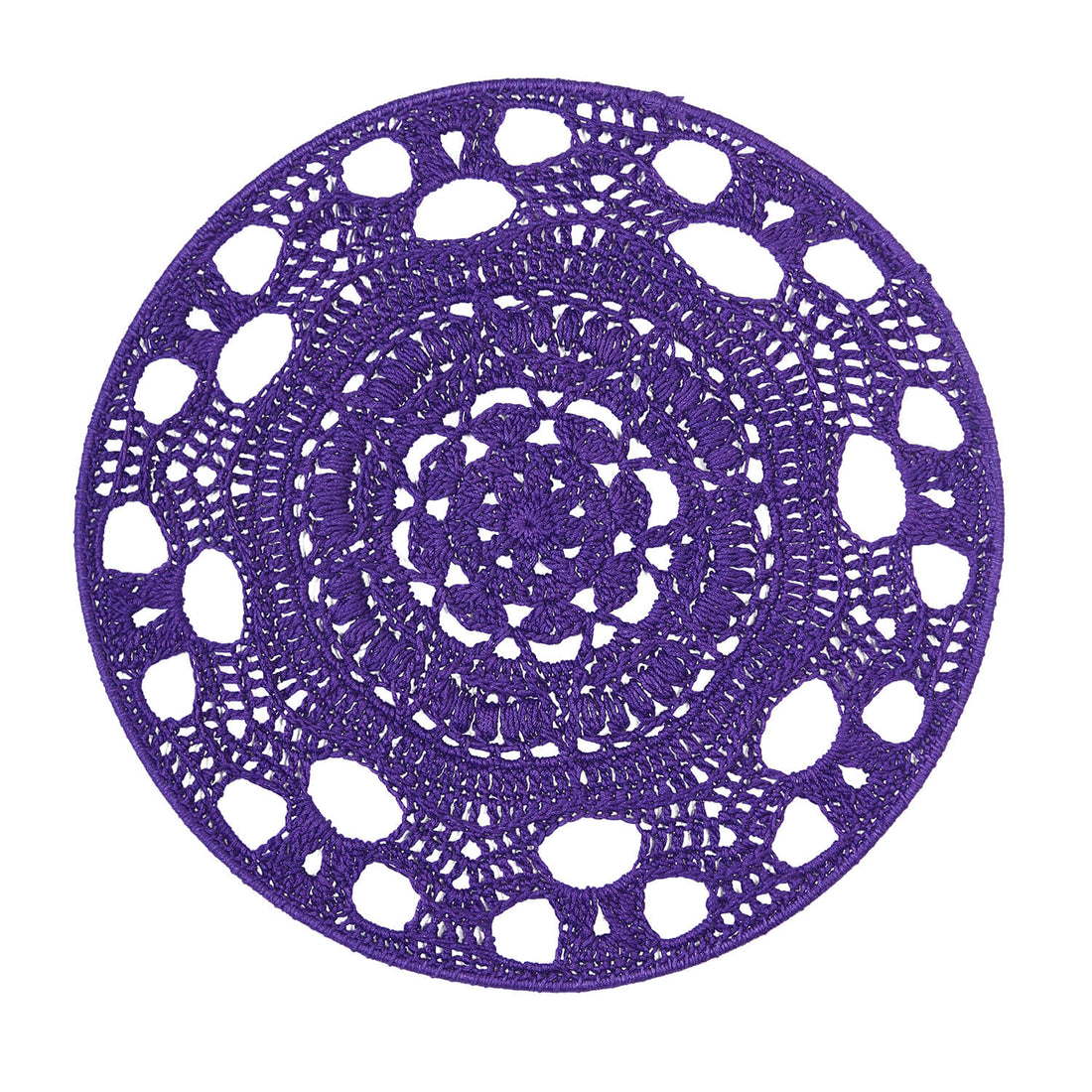 Crochet Mandala Wall Art - Boho Decor - 35 cm - Purple