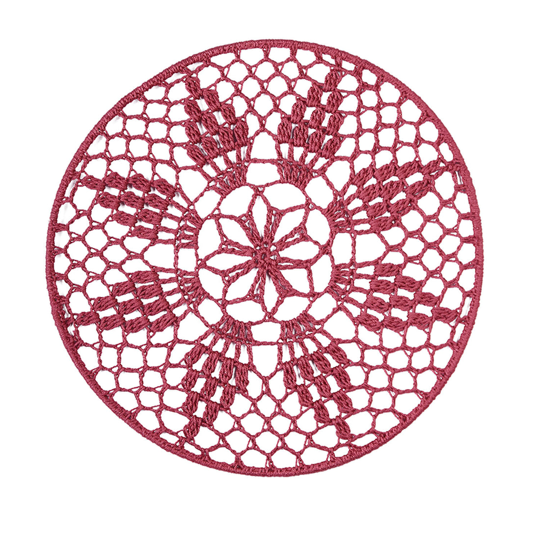 Crochet Mandala Wall Art - Boho Decor - 30 cm - Mauve