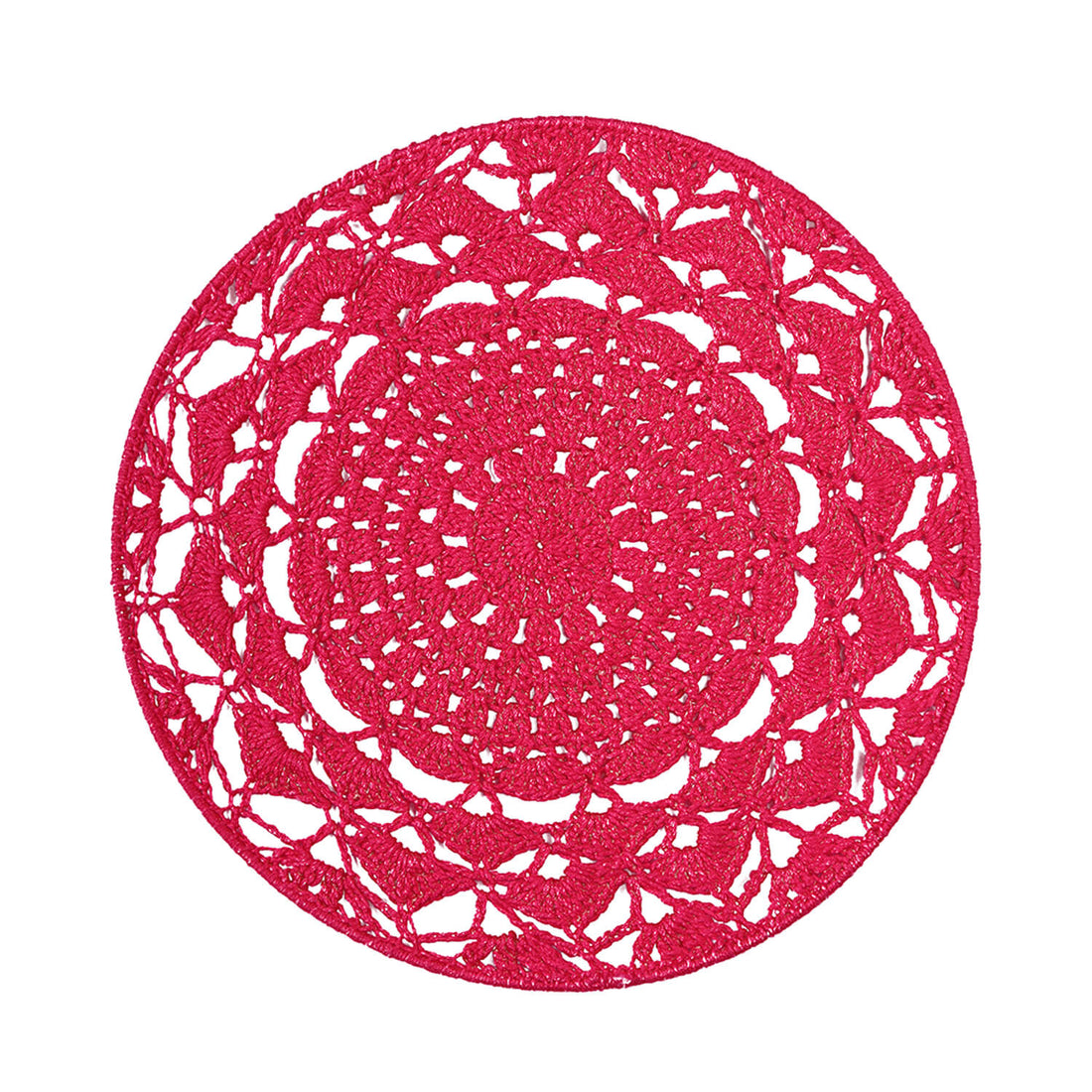 Crochet Mandala Wall Art - Boho Decor - 30 cm - Pink