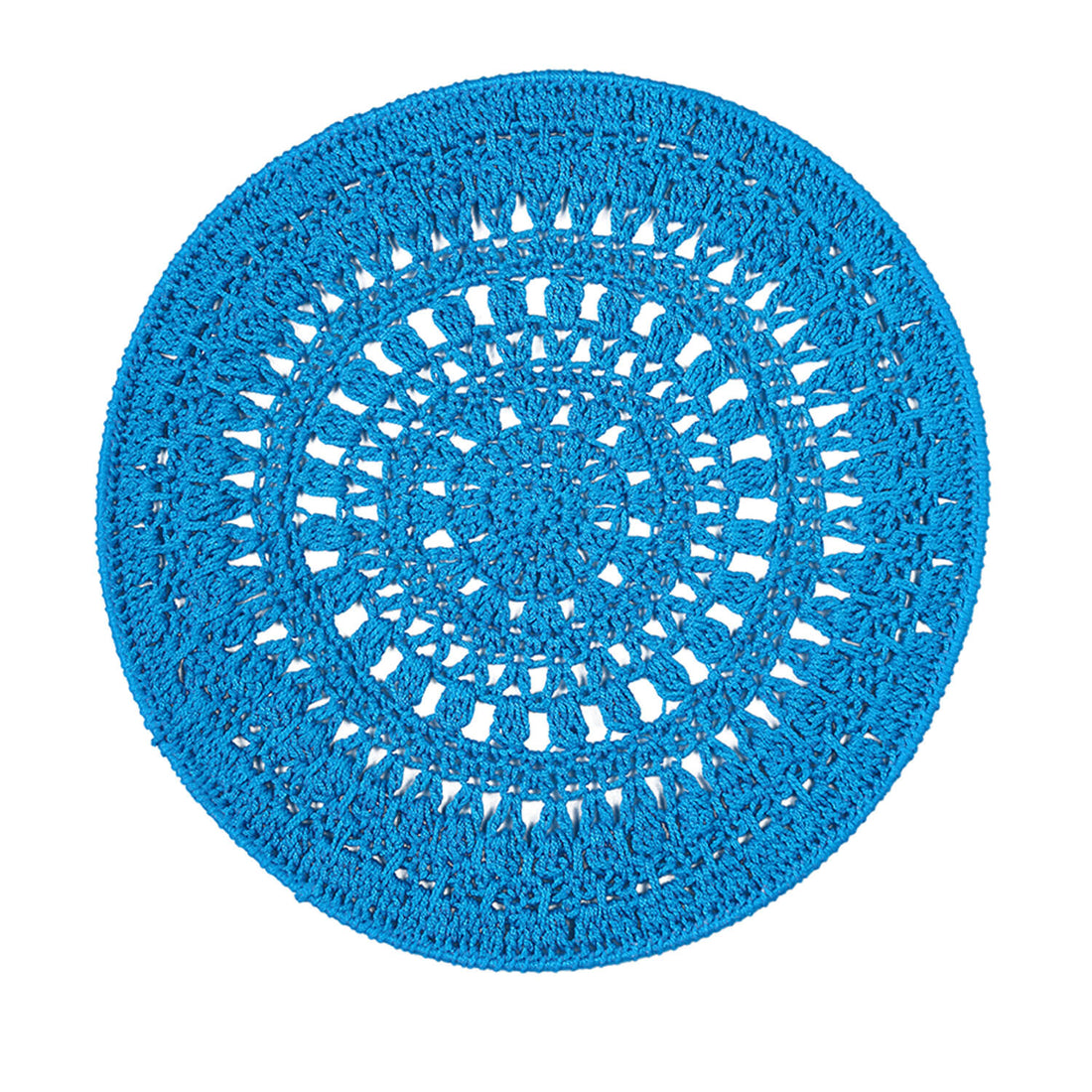 Crochet Mandala Wall Art - Boho Decor - 30 cm - Blue