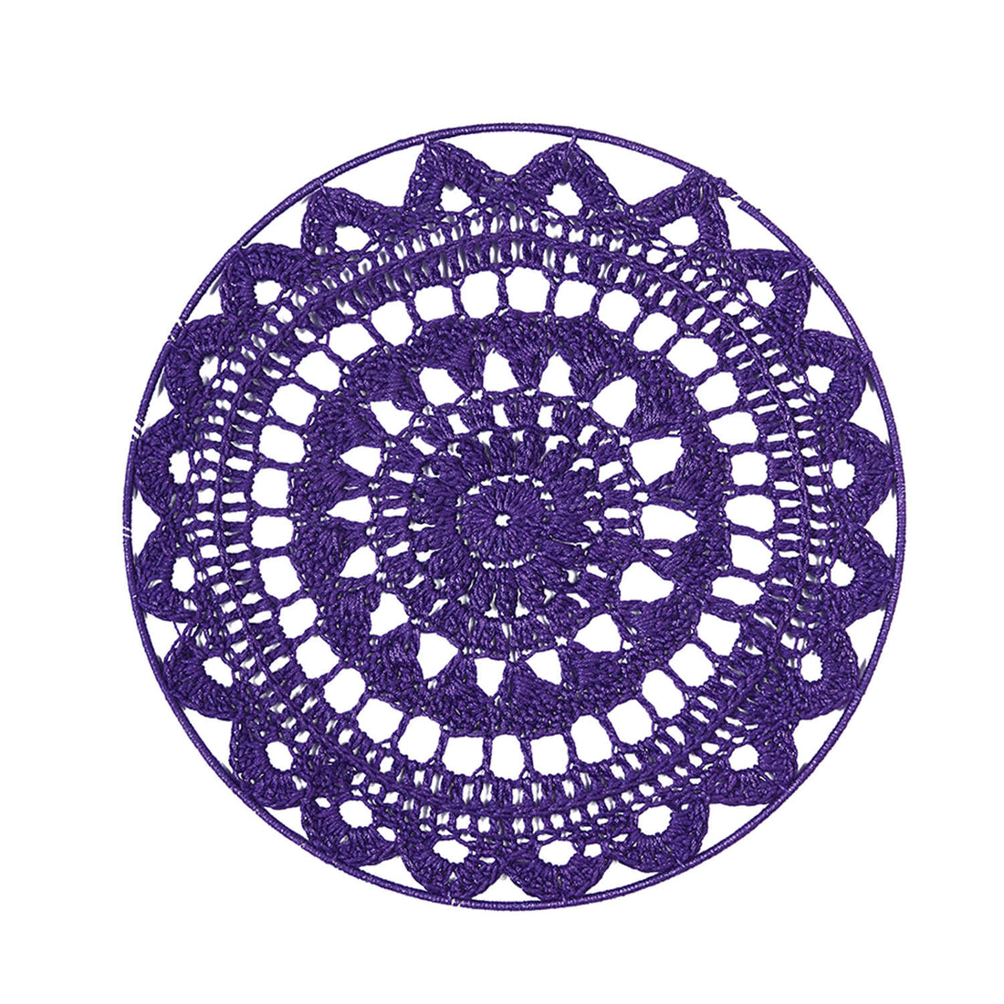 Crochet Mandala Wall Art - Boho Decor - 30 cm - Purple