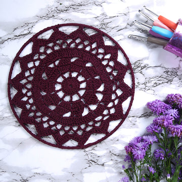 Crochet Mandala Wall Art - Boho Decor - 25 cm