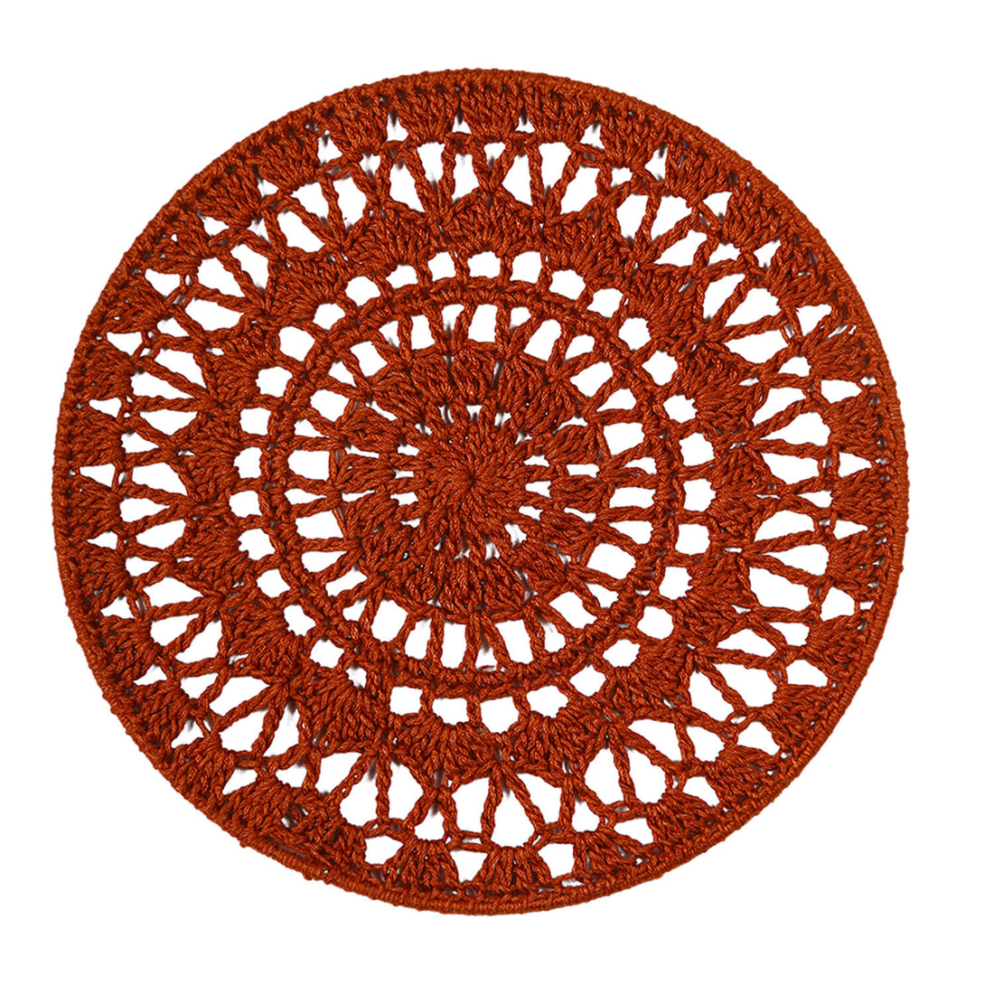 Crochet Mandala Wall Art - Boho Decor - 25 cm - Brown