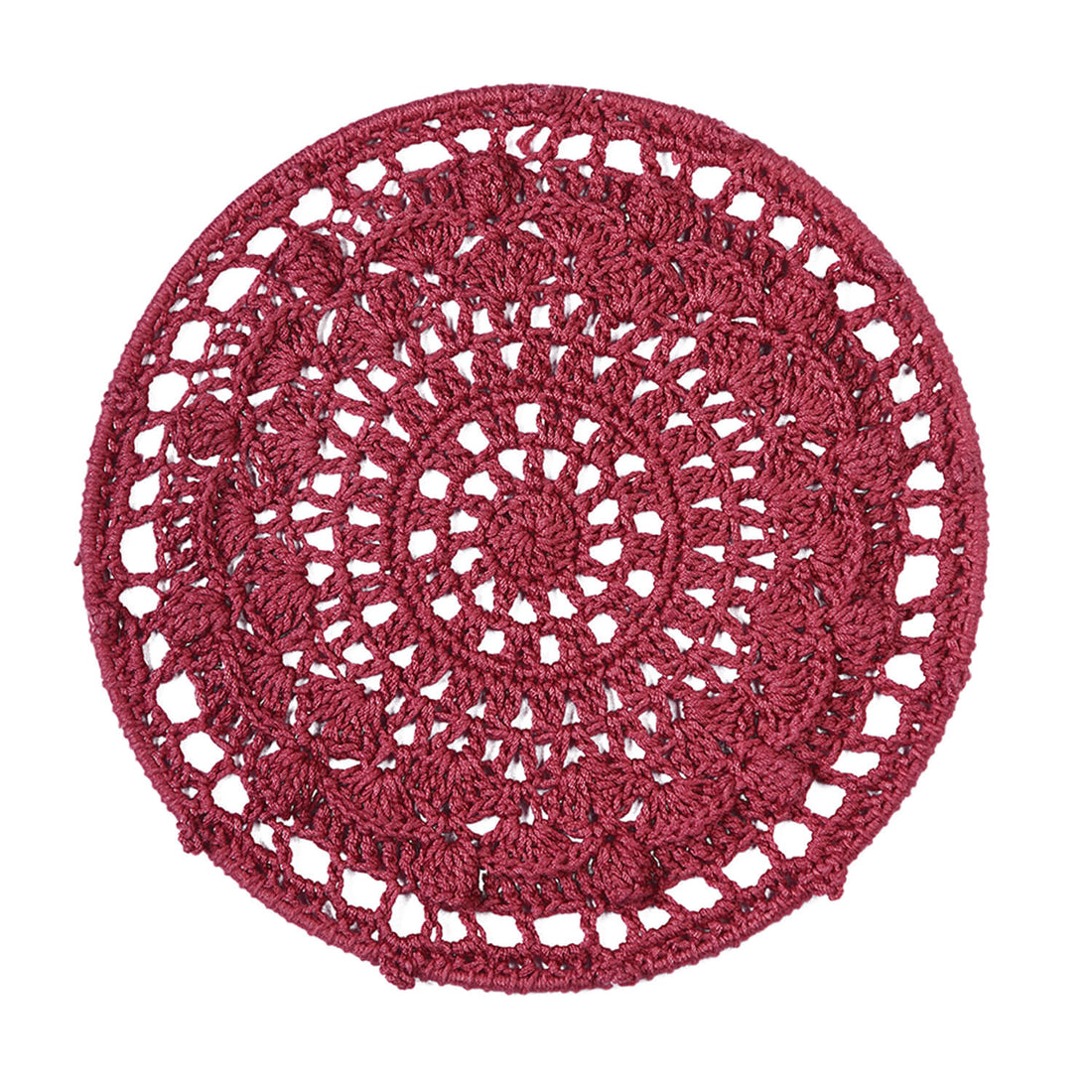 Crochet Mandala Wall Art - Boho Decor - 25 cm - Mauve