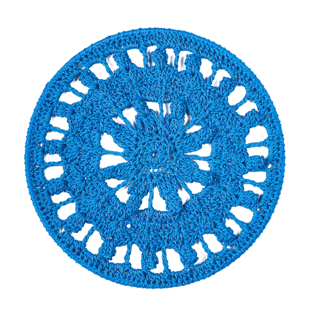 Crochet Mandala Wall Art - Boho Decor - 25 cm - Blue