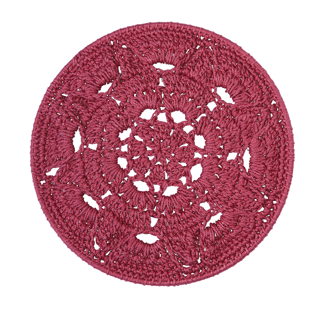 Crochet Mandala Wall Art - Boho Decor - 20 cm - Mauve