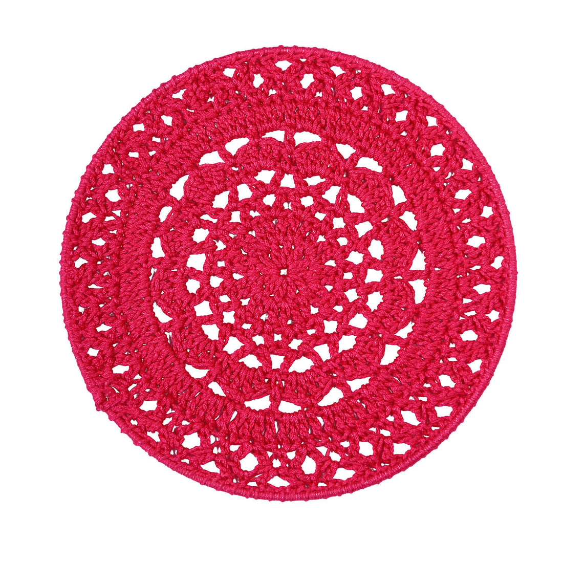 Crochet Mandala Wall Art - Boho Decor - 20 cm - Pink