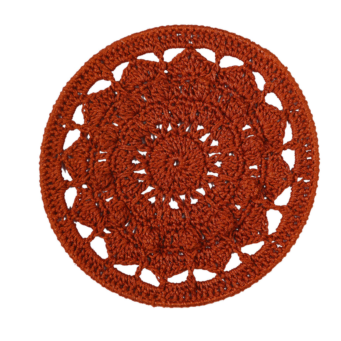 Crochet Mandala Wall Art - Boho Decor - 20 cm - Brown