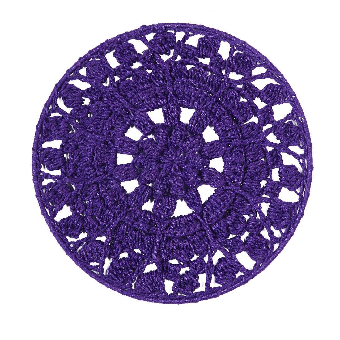 Crochet Mandala Wall Art - Boho Decor - 20 cm - Purple