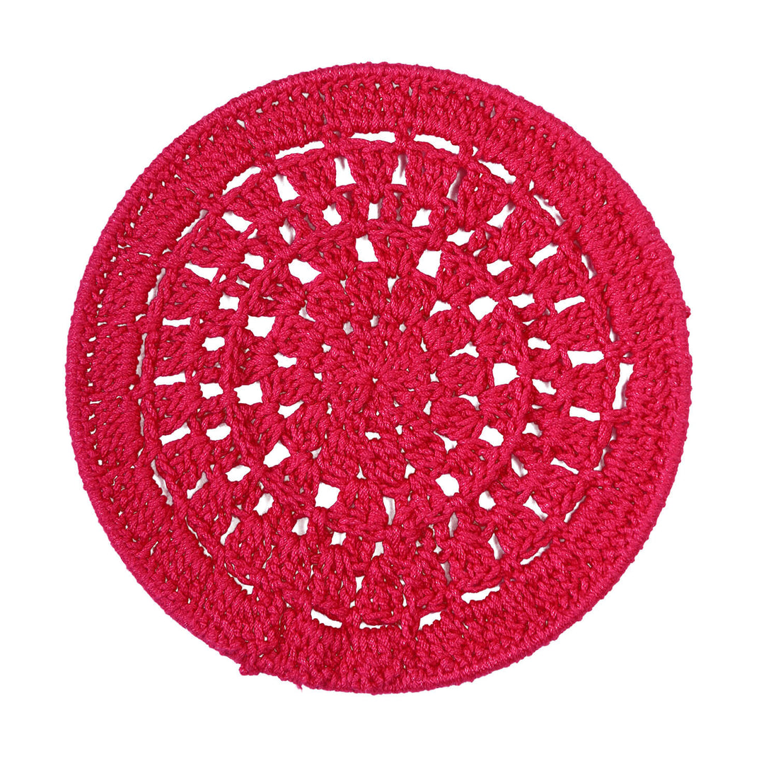 Crochet Mandala Wall Art - Boho Decor - 15 cm - Pink