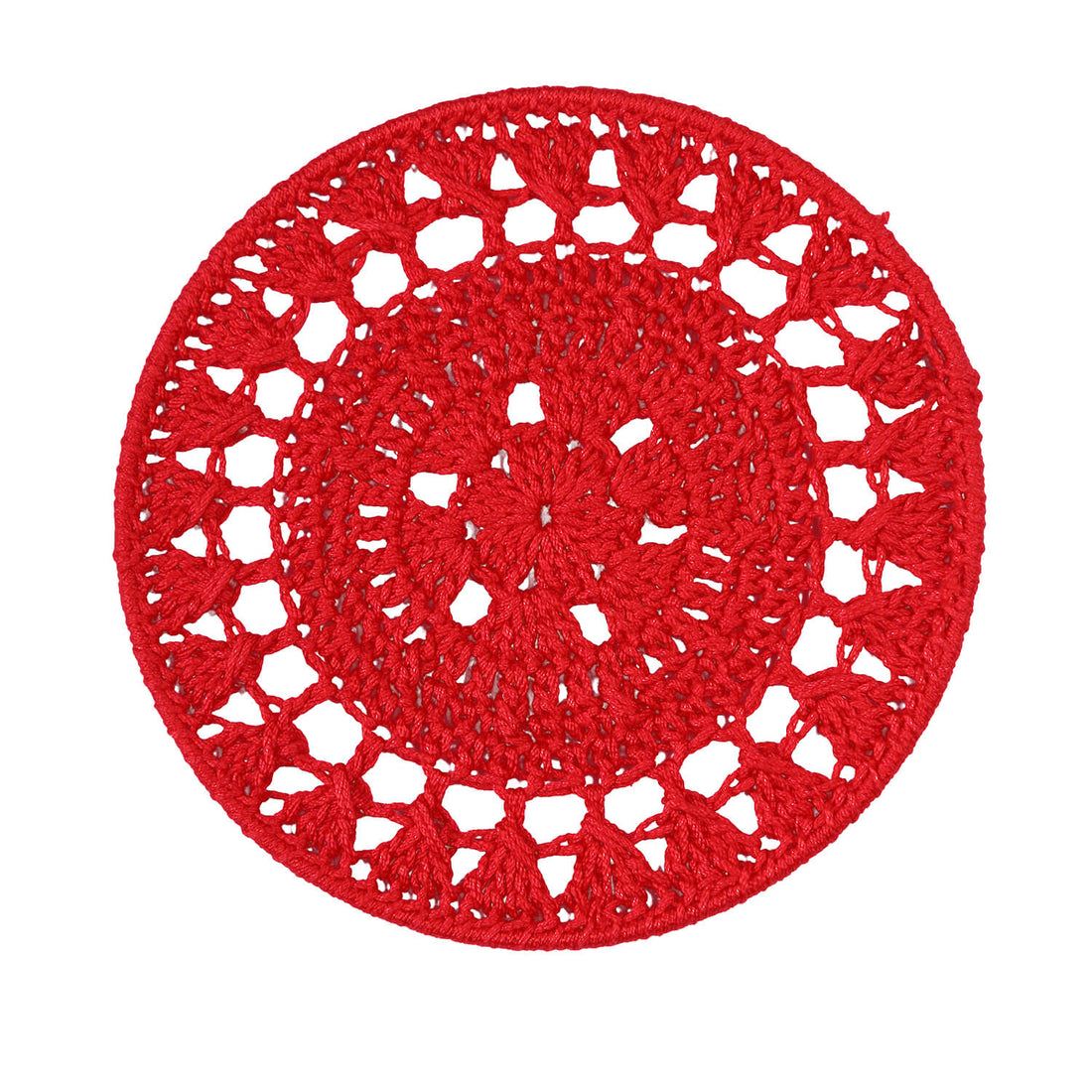 Crochet Mandala Wall Art - Boho Decor - 15 cm - Red