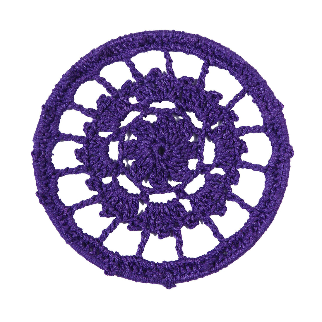 Crochet Mandala Wall Art - Boho Decor - 15 cm - Purple