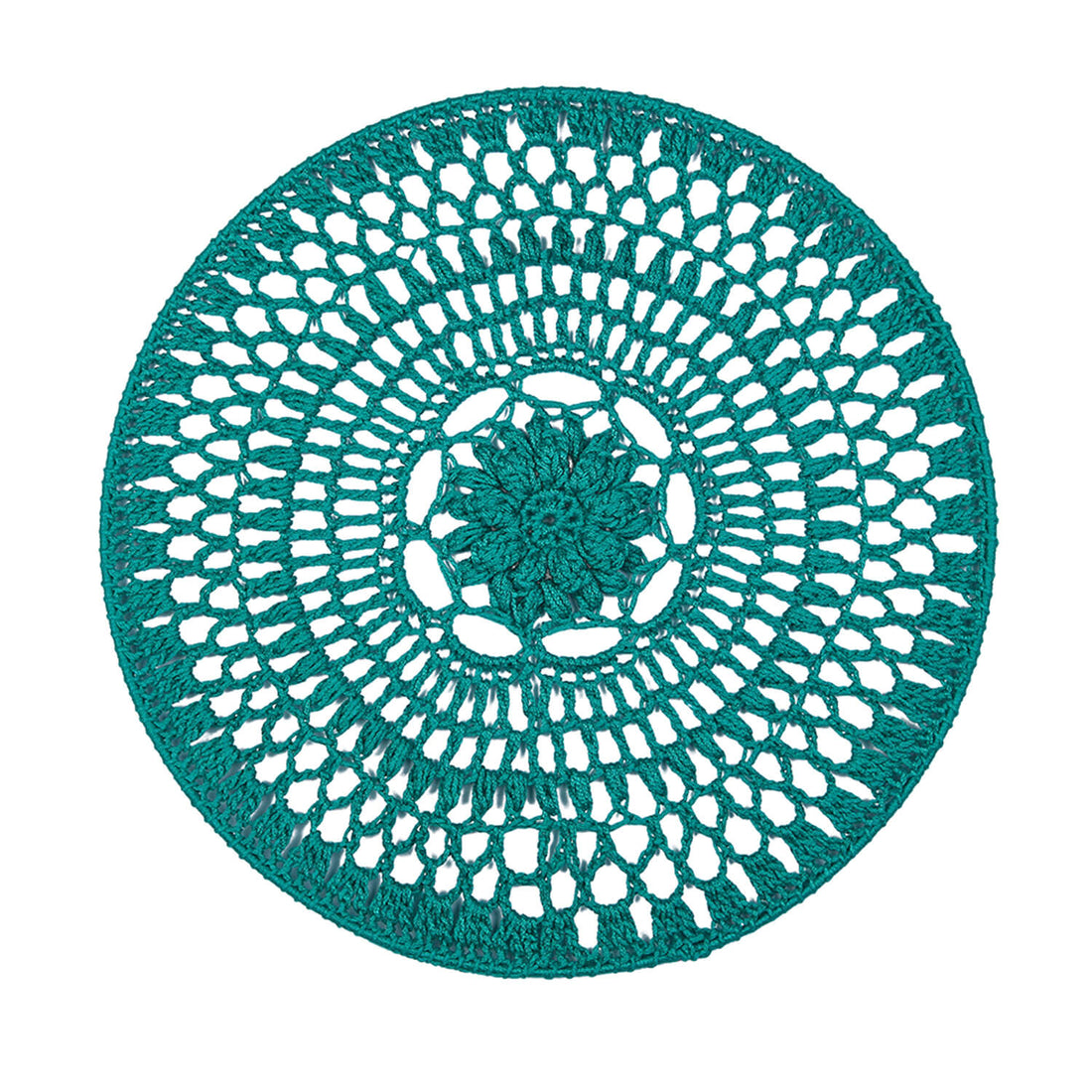 Crochet Mandala Wall Art - Boho Decor - 30 cm - Green