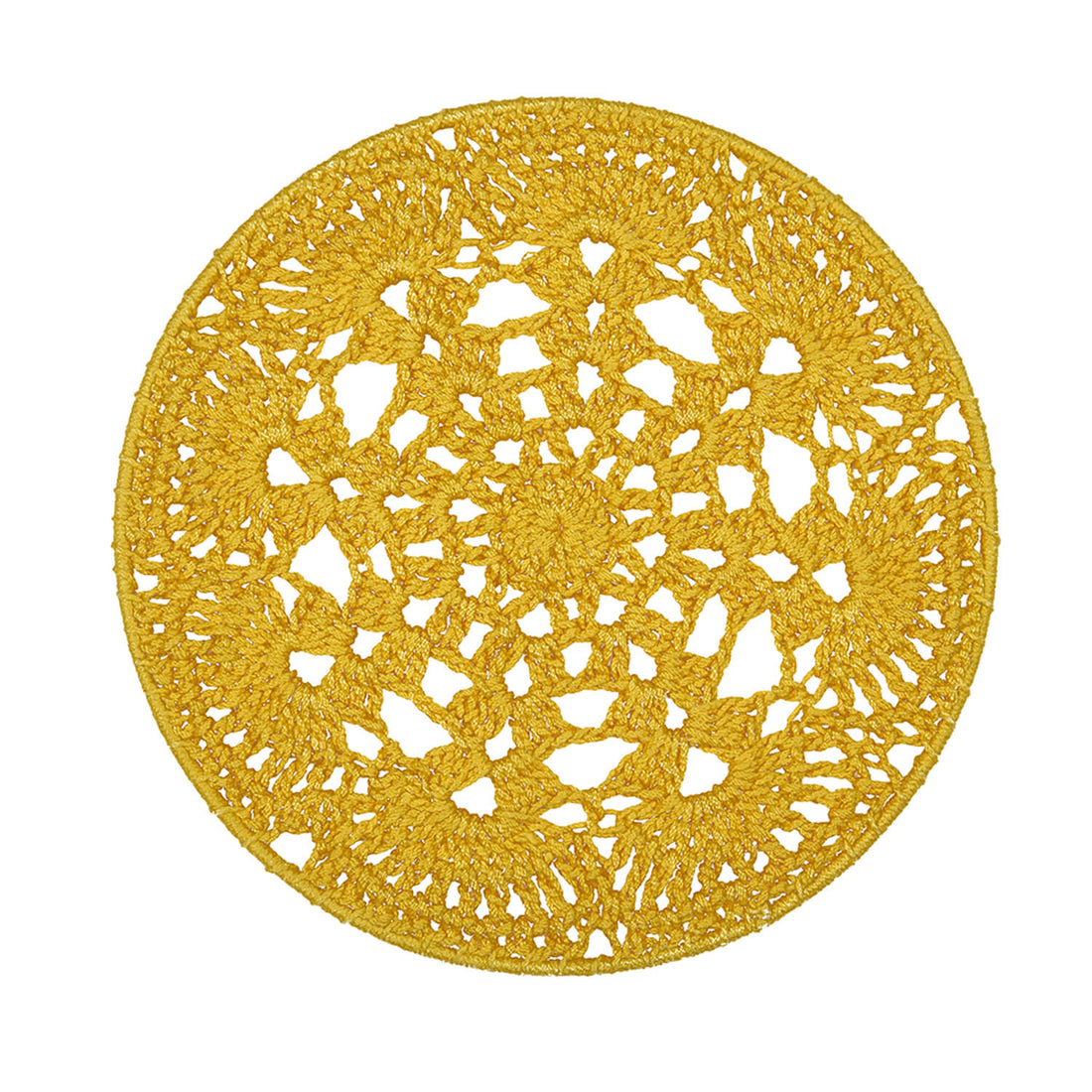 Crochet Mandala Wall Art - Boho Decor - 20 cm - Yellow