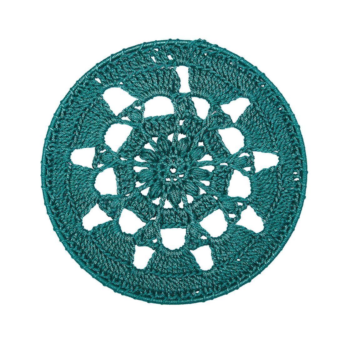 Crochet Mandala Wall Art - Boho Decor - 20 cm - Green