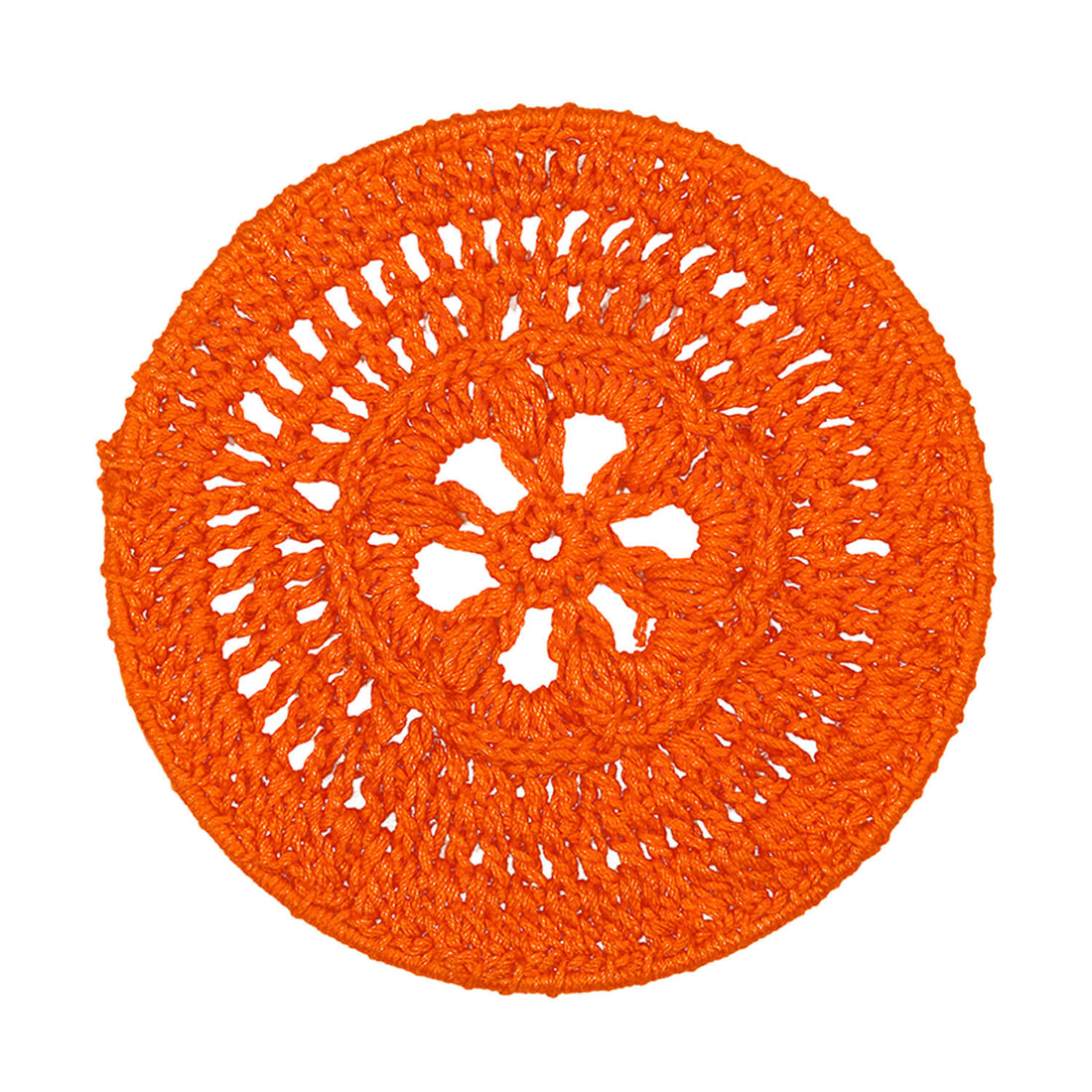 Crochet Mandala Wall Art - Boho Decor - 15 cm - Orange