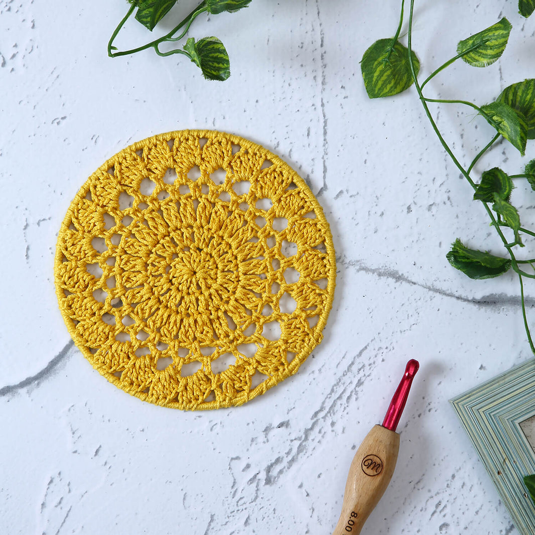 Crochet Mandala Wall Art Boho Decor 15 cm Magic Needles