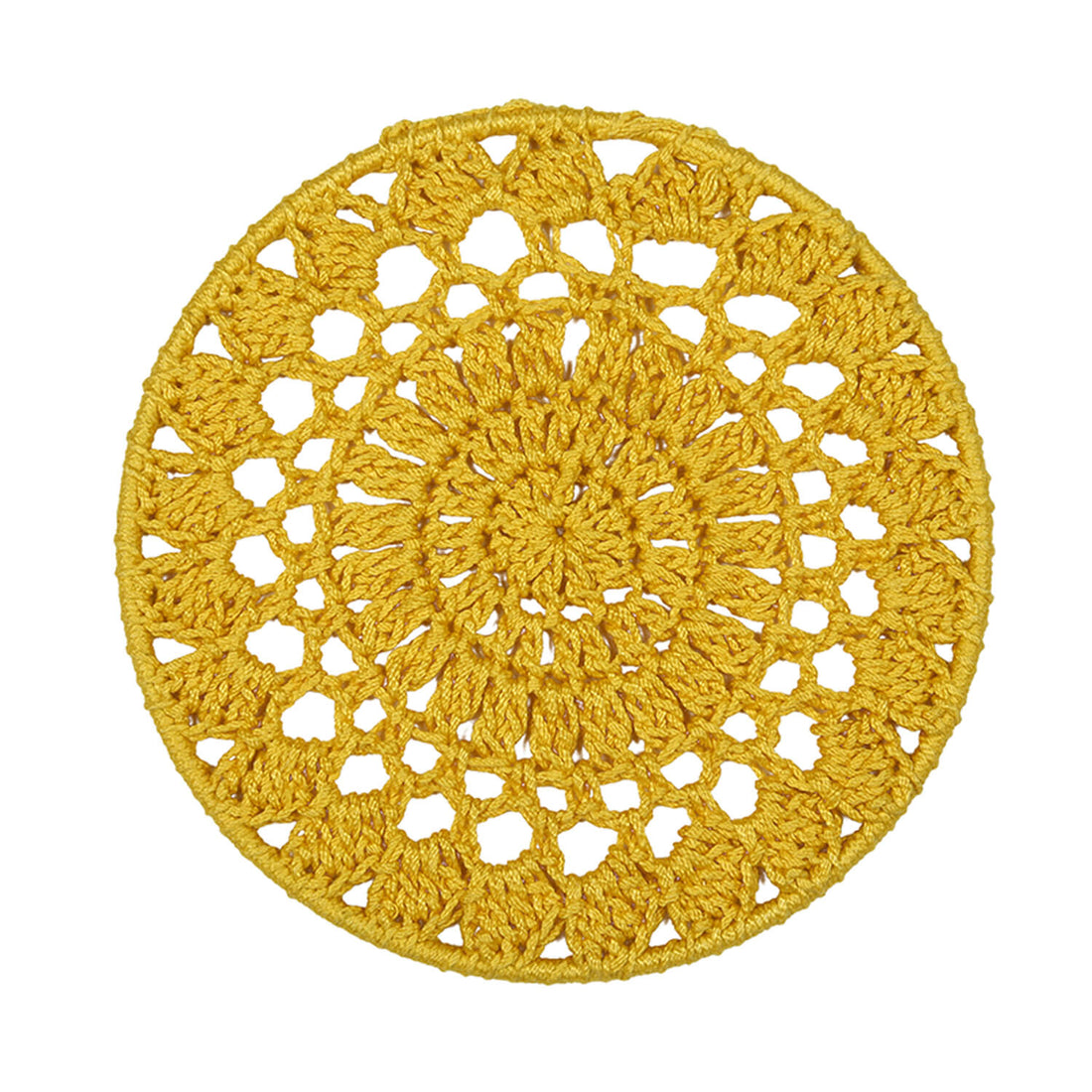 Crochet Mandala Wall Art - Boho Decor - 15 cm - Yellow