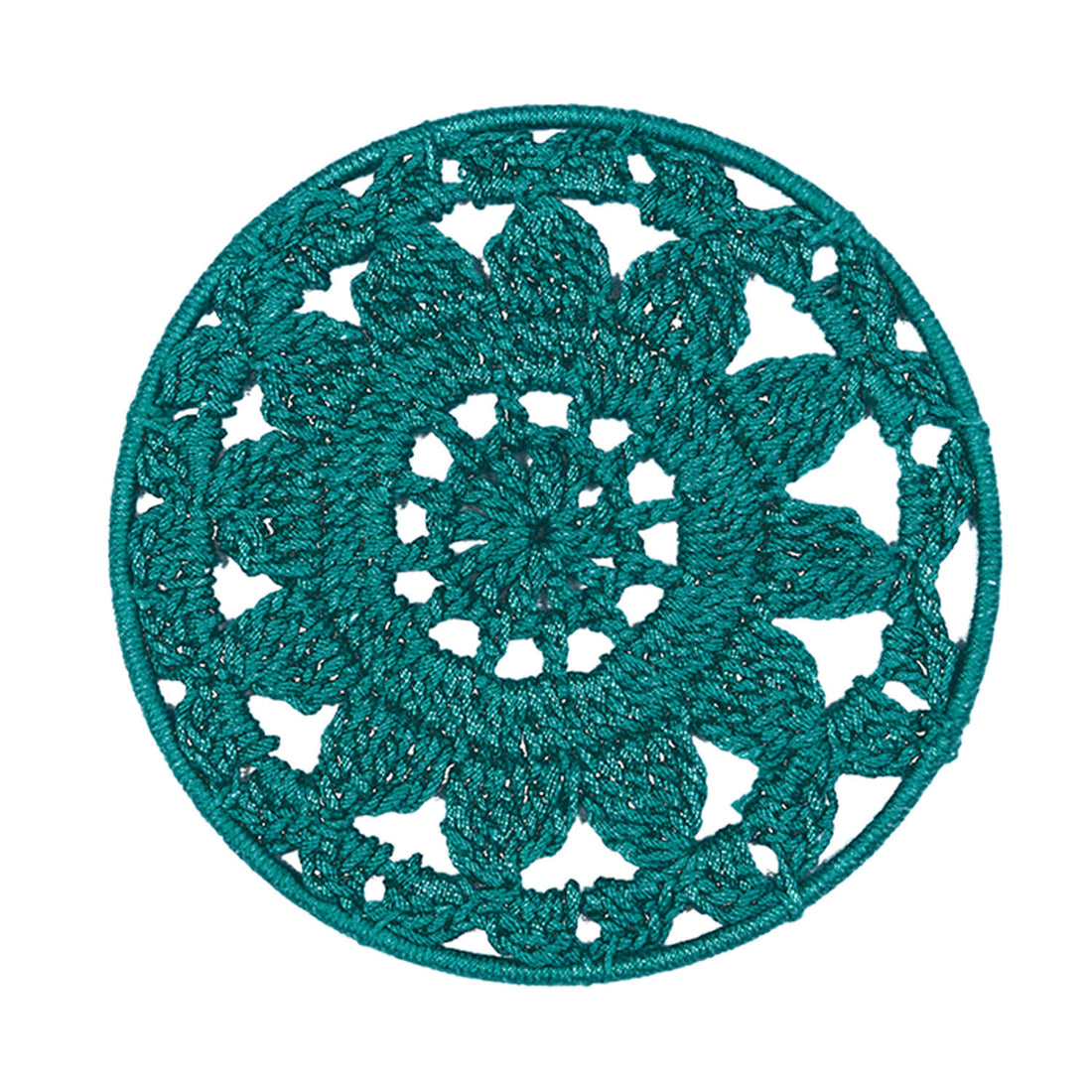 Crochet Mandala Wall Art - Boho Decor - 15 cm - Green