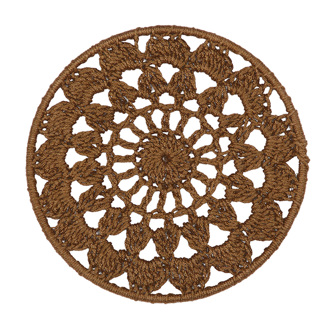 Crochet Mandala Wall Art - Boho Decor - 15 cm - Brown