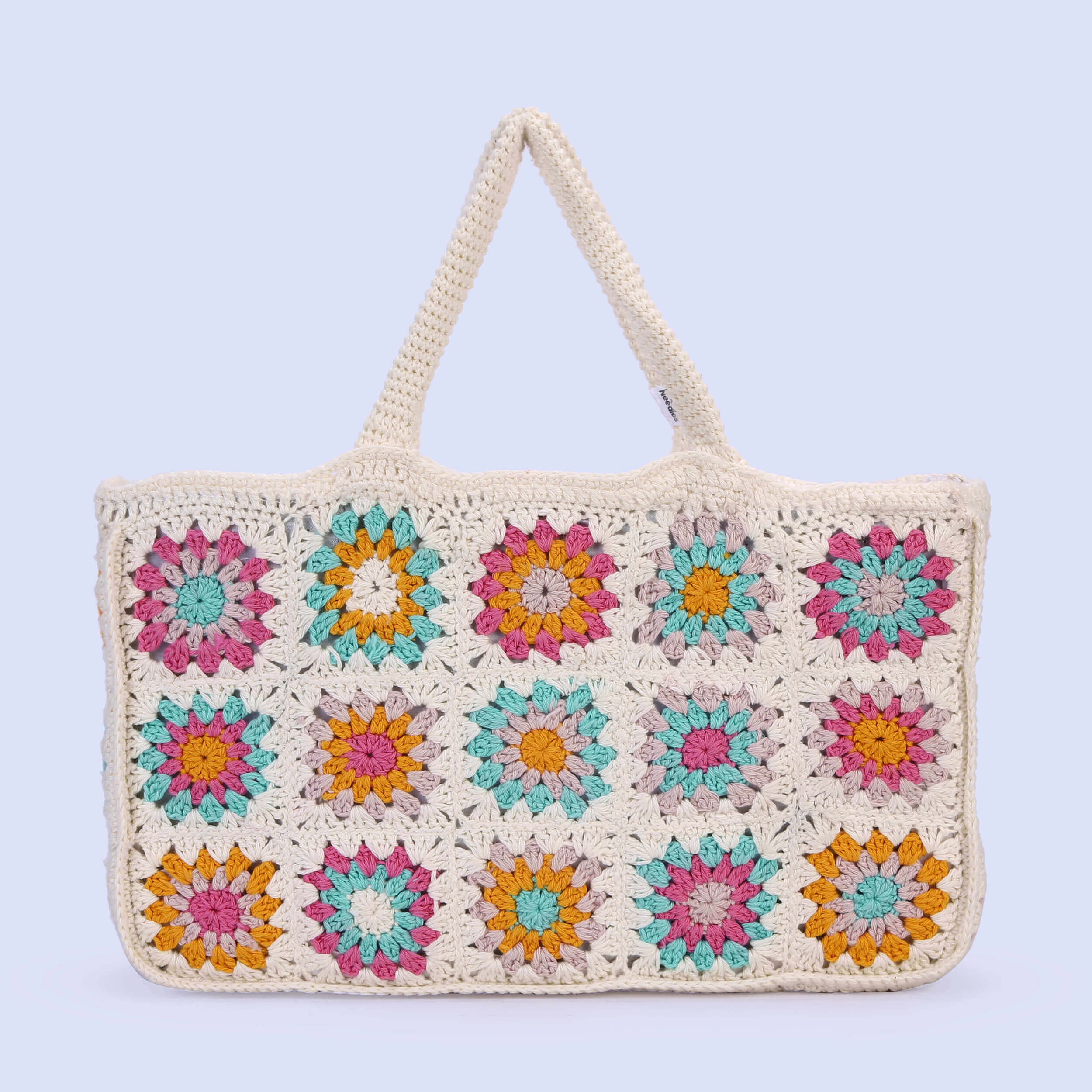 Handmade Crochet Granny Square Handbag - Multi - 10279