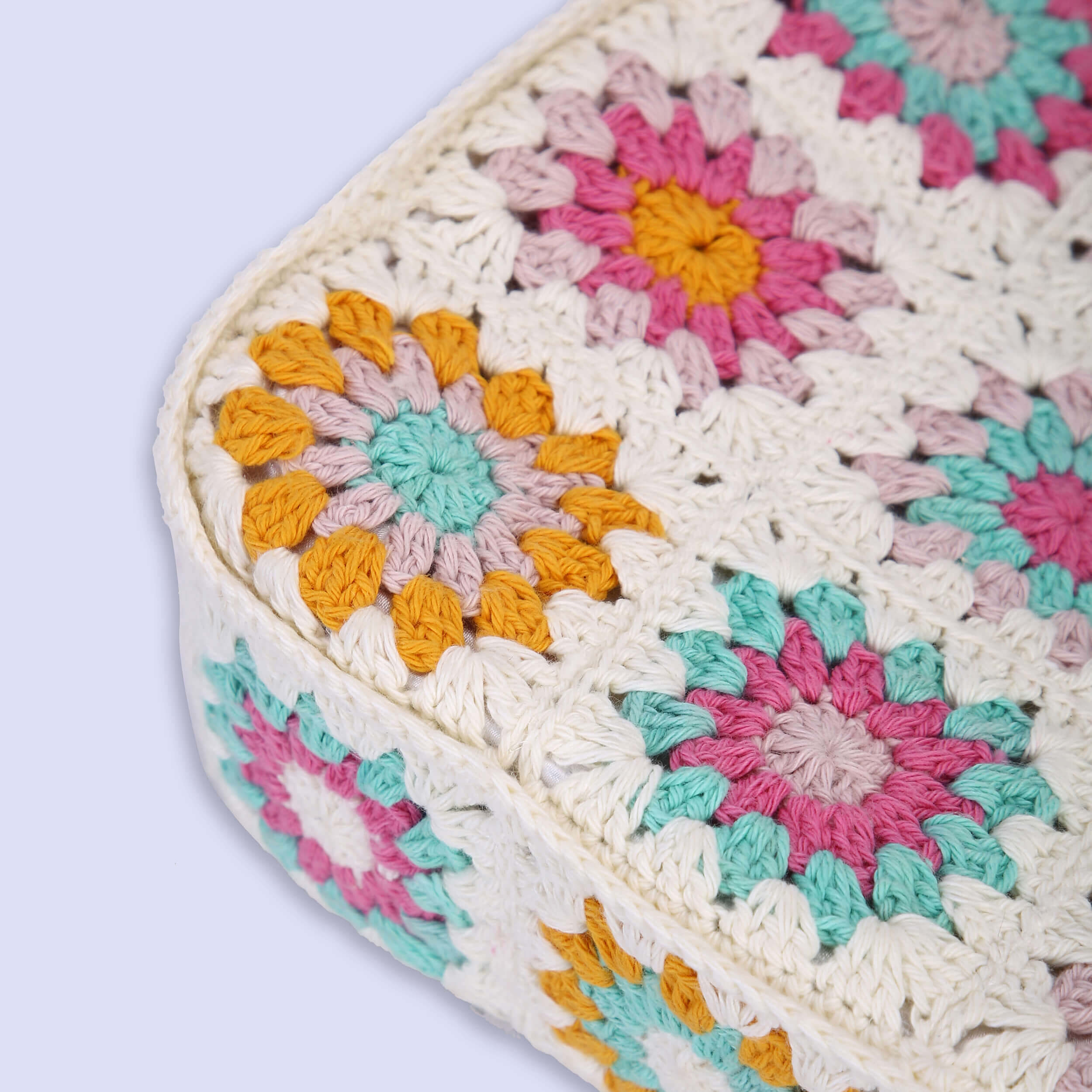 Handmade Crochet Granny Square Handbag - Multi - 10279