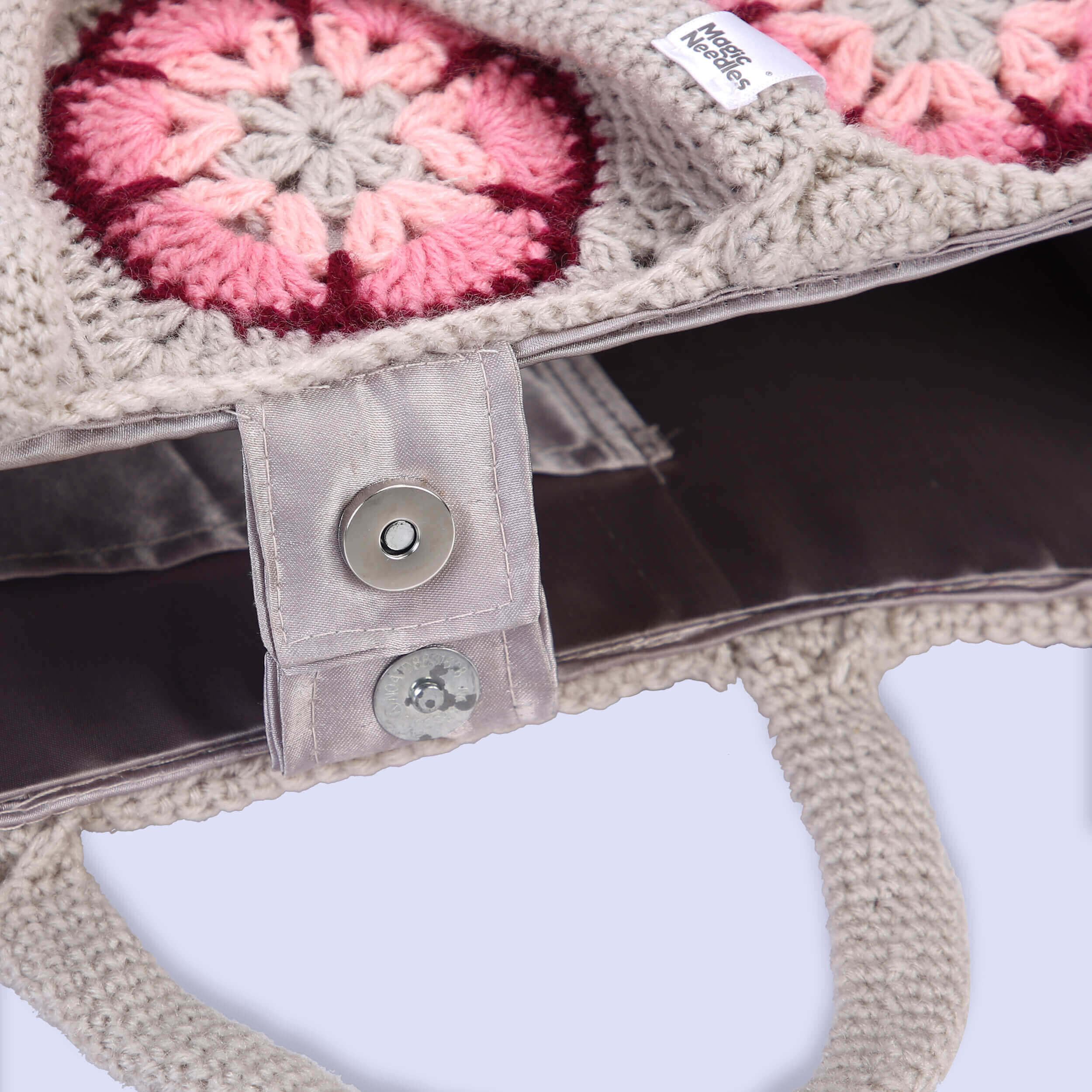 Handmade Crochet Granny Square Handbag - Multi - 10280