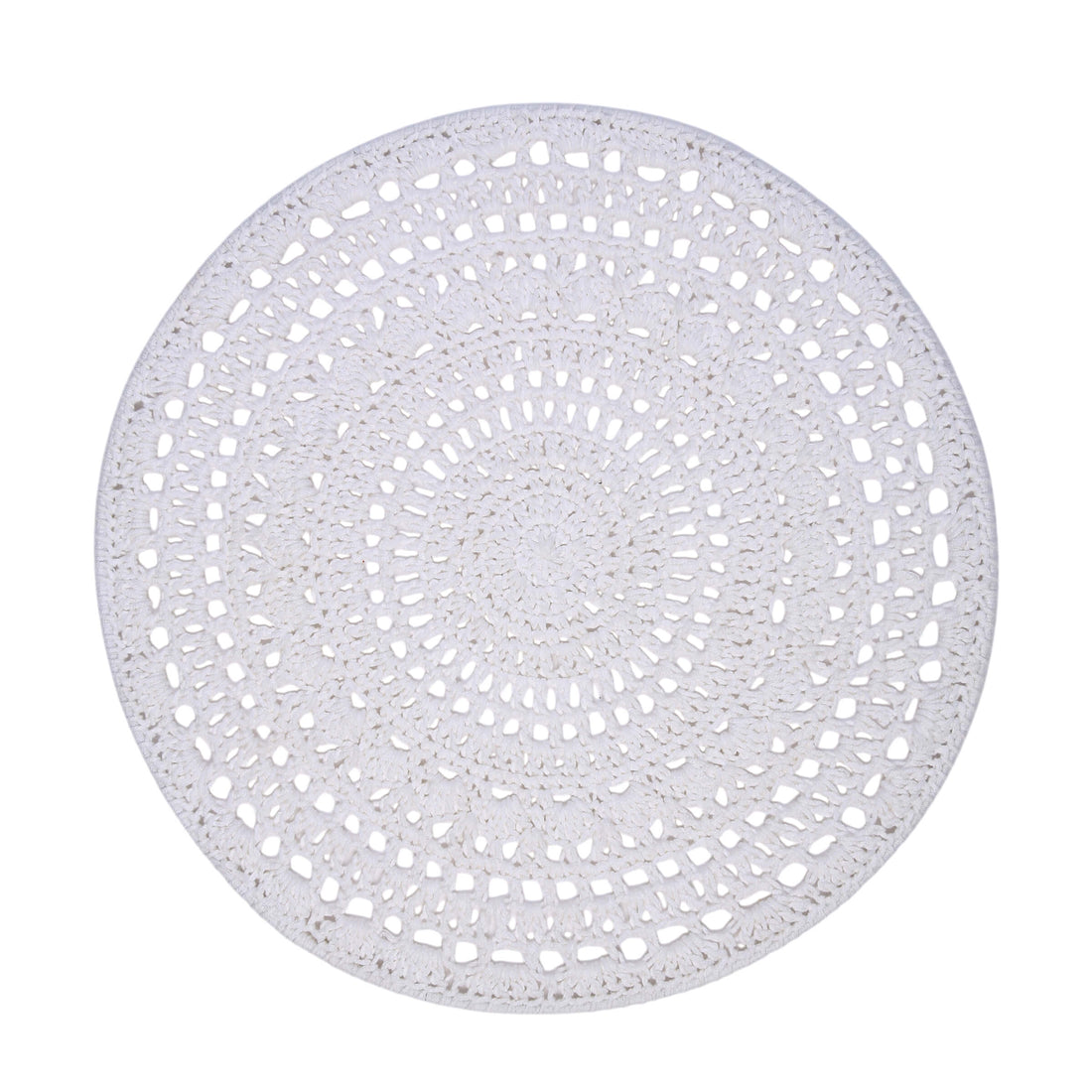 Crochet Mandala Wall Art - Boho Decor - 35 cm - White