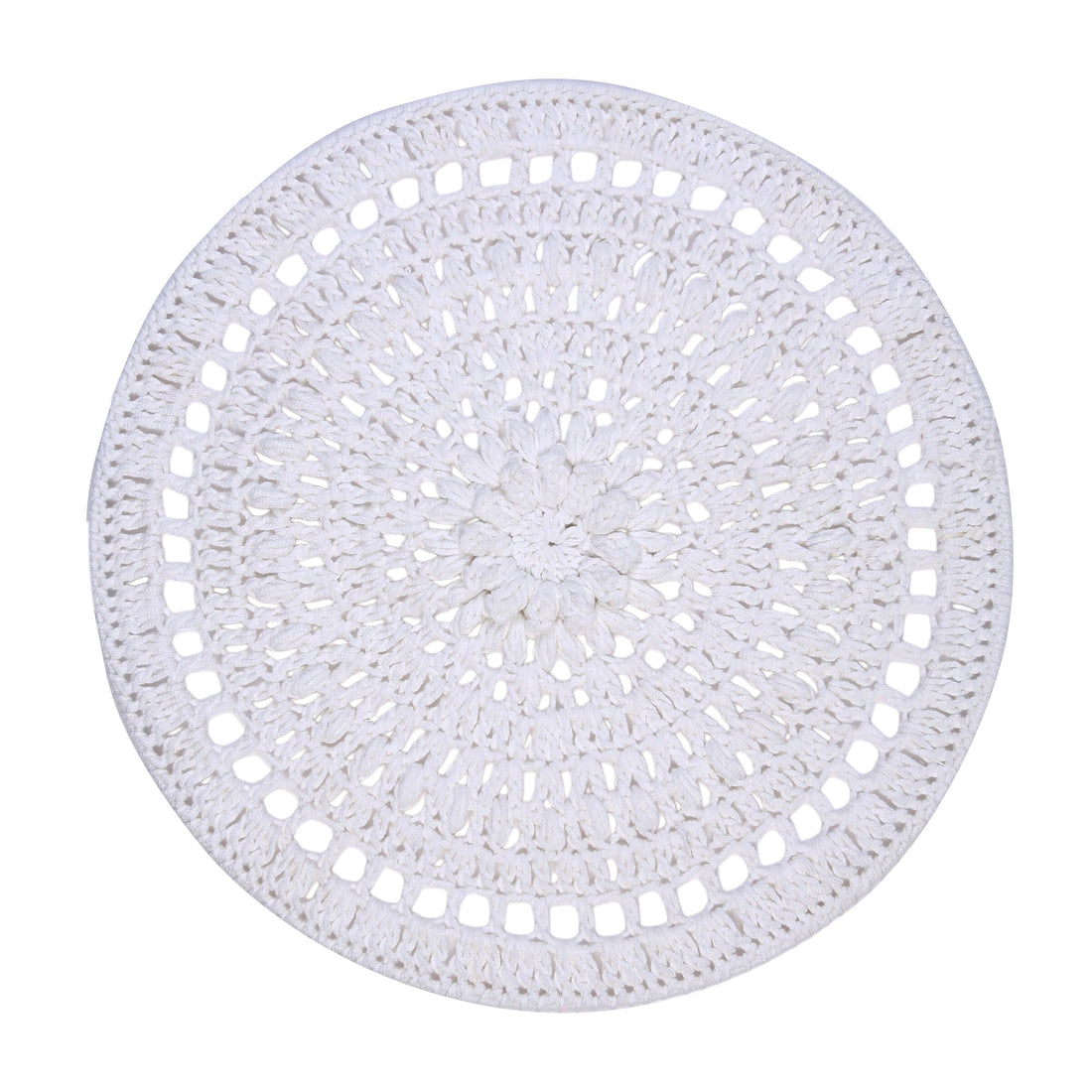 Crochet Mandala Wall Art - Boho Decor - 30 cm - White