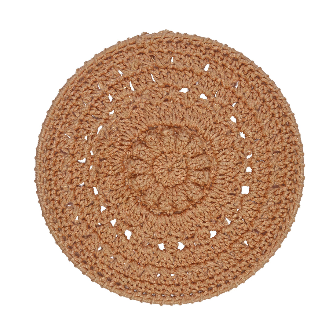 Crochet Mandala Wall Art - Boho Decor - 20 cm - Light Brown