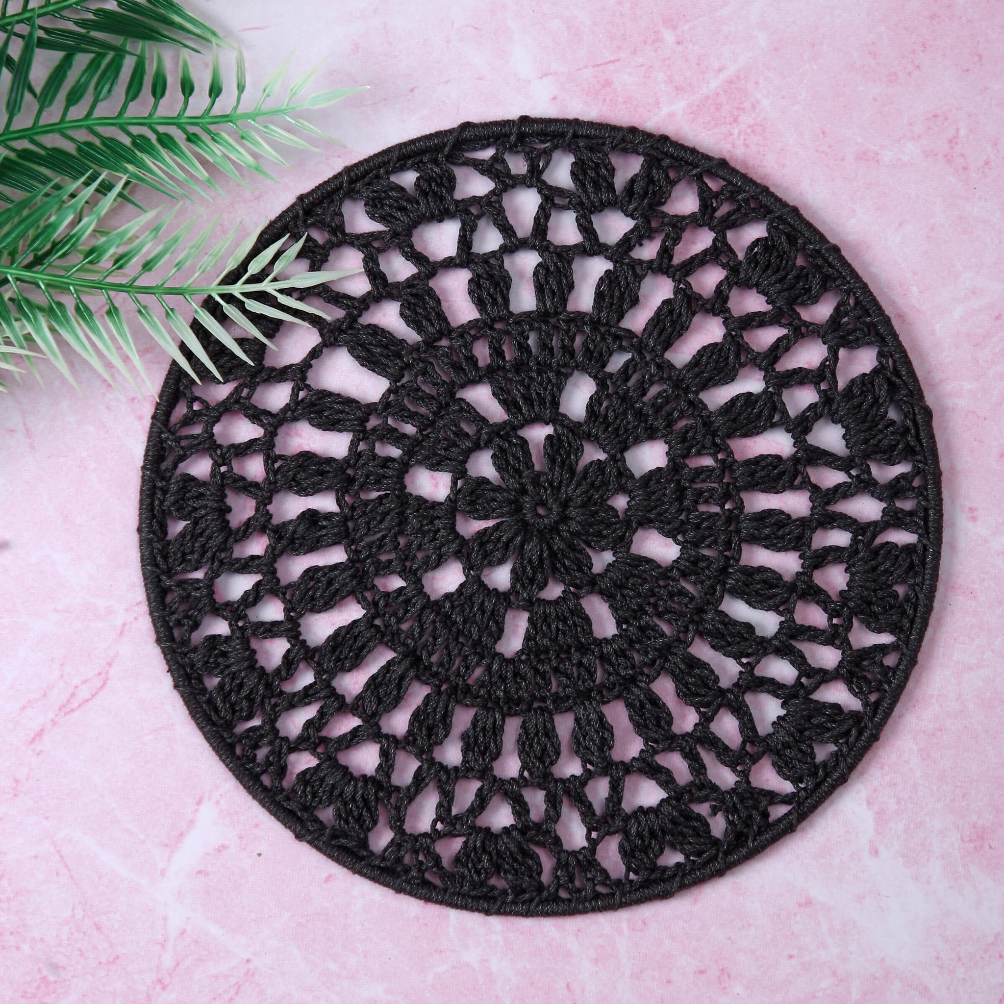 Crochet Mandala Wall Art - Boho Decor - 20 cm - Grey