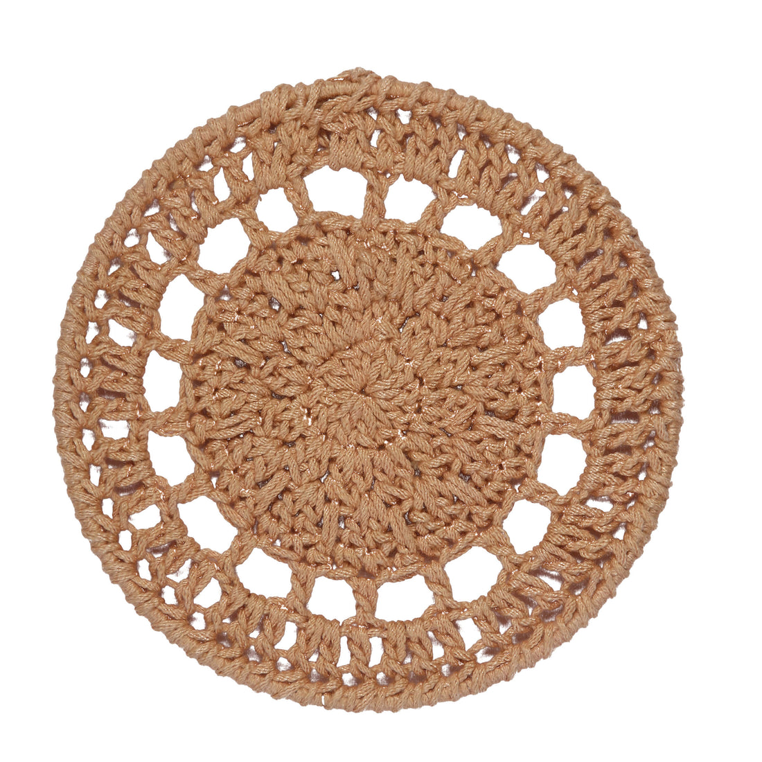 Crochet Mandala Wall Art - Boho Decor - 15 cm - Light Brown