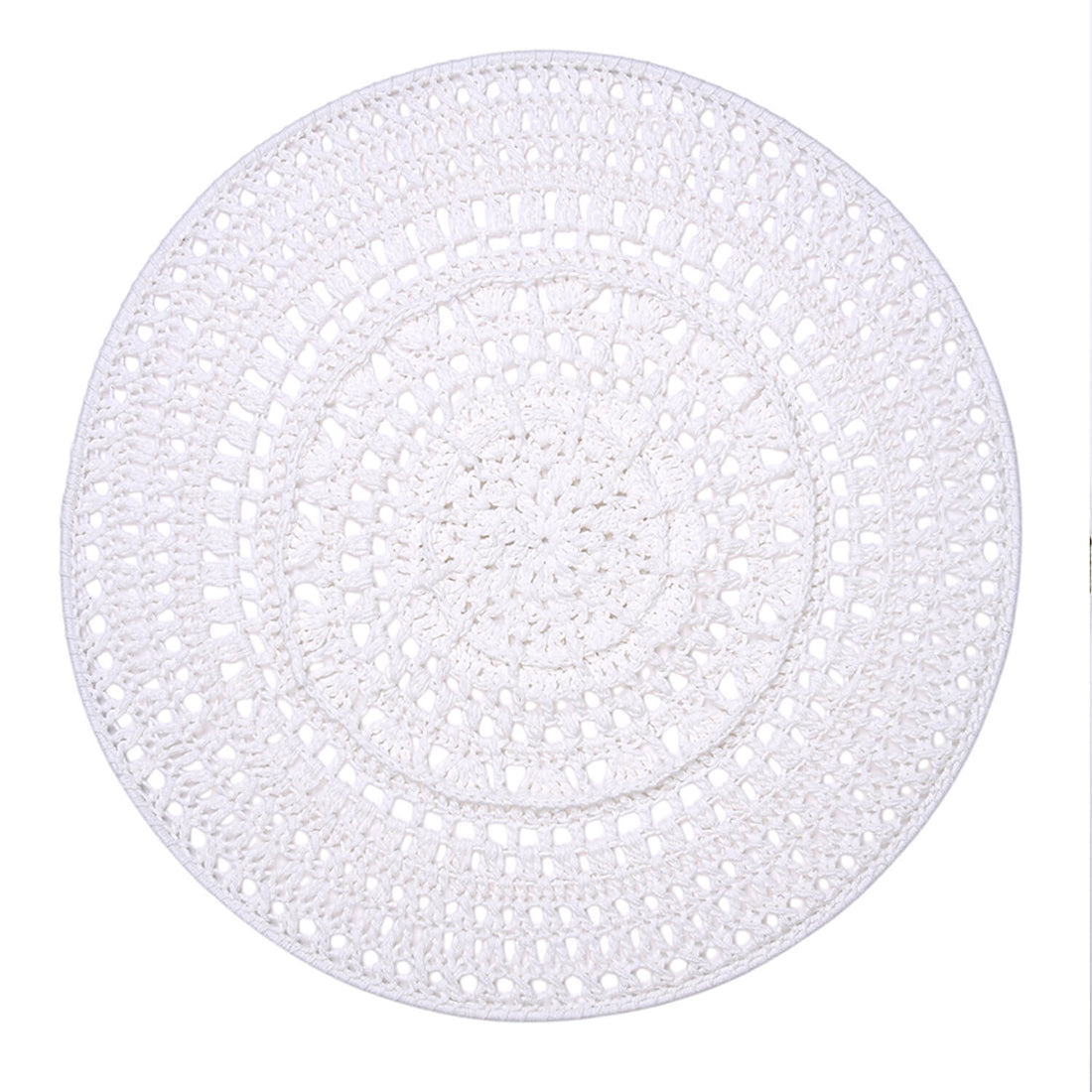 Crochet Mandala Wall Art - Boho Decor - 45 cm - White