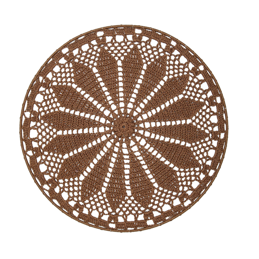 Crochet Mandala Wall Art - Boho Decor - 45 cm - Khaki