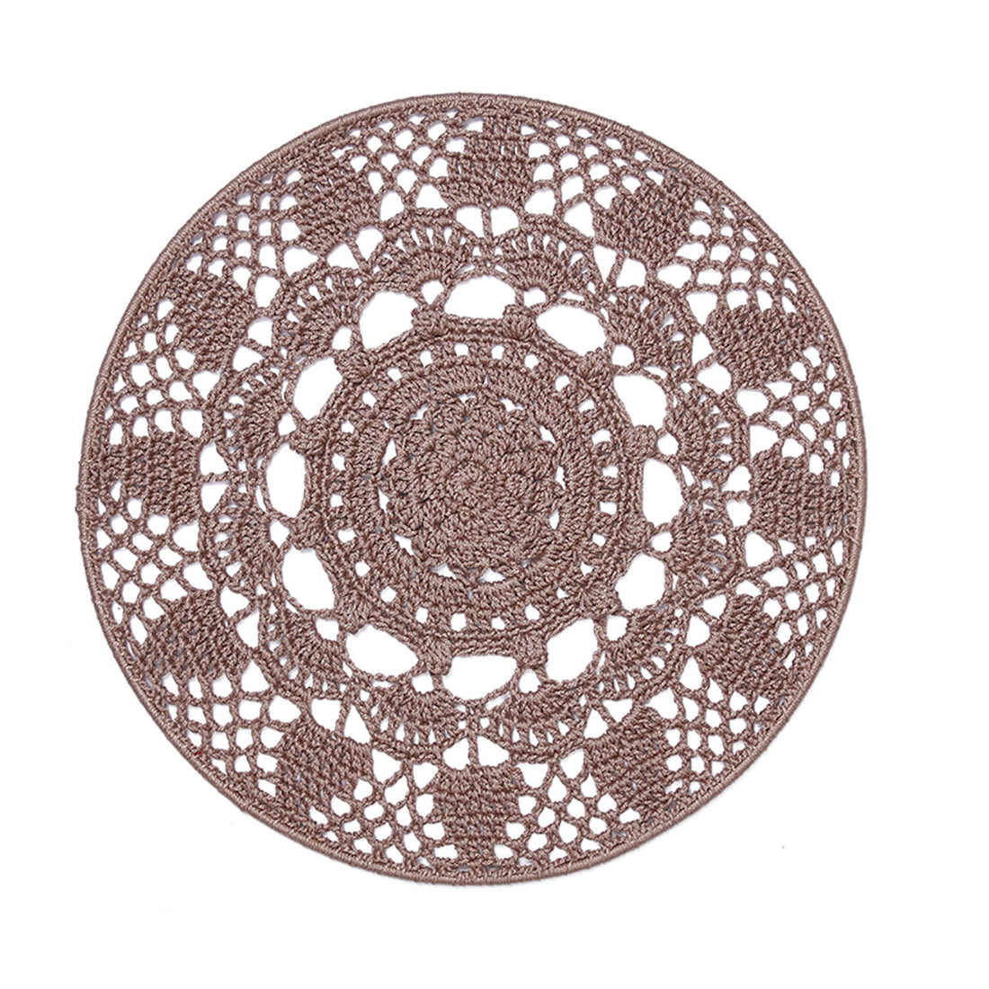 Crochet Mandala Wall Art - Boho Decor - 35 cm - Beige