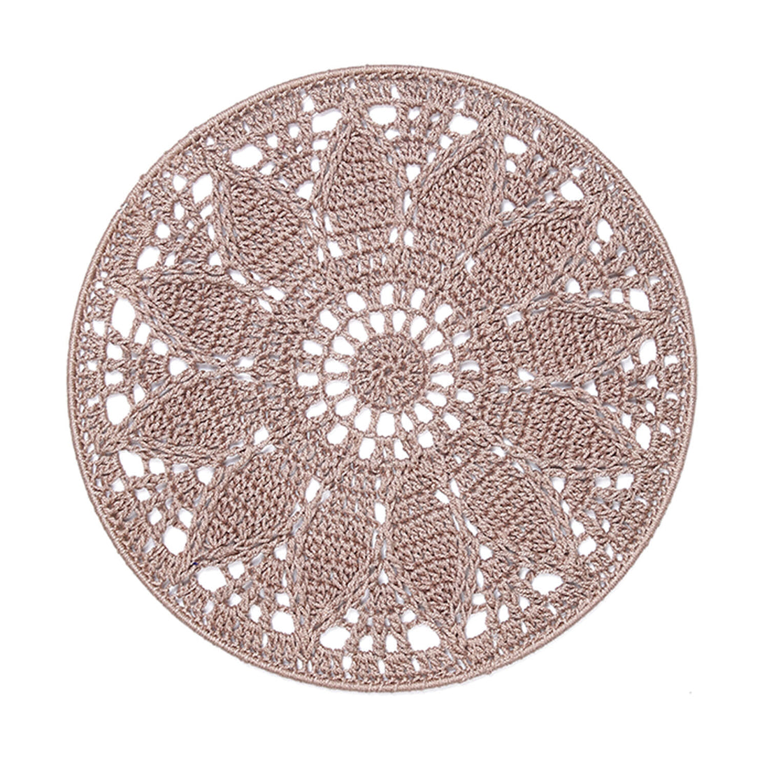 Crochet Mandala Wall Art - Boho Decor - 30 cm - Beige