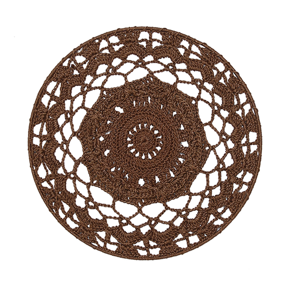 Crochet Mandala Wall Art - Boho Decor - 30 cm - Khaki