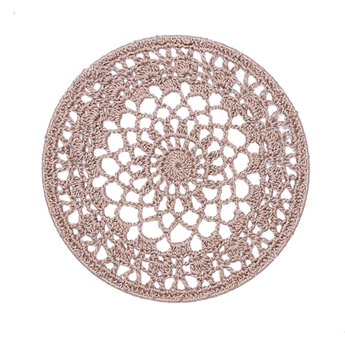 Crochet Mandala Wall Art - Boho Decor - 25 cm - Beige