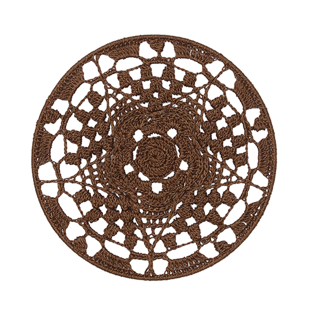 Crochet Mandala Wall Art - Boho Decor - 25 cm - Khaki