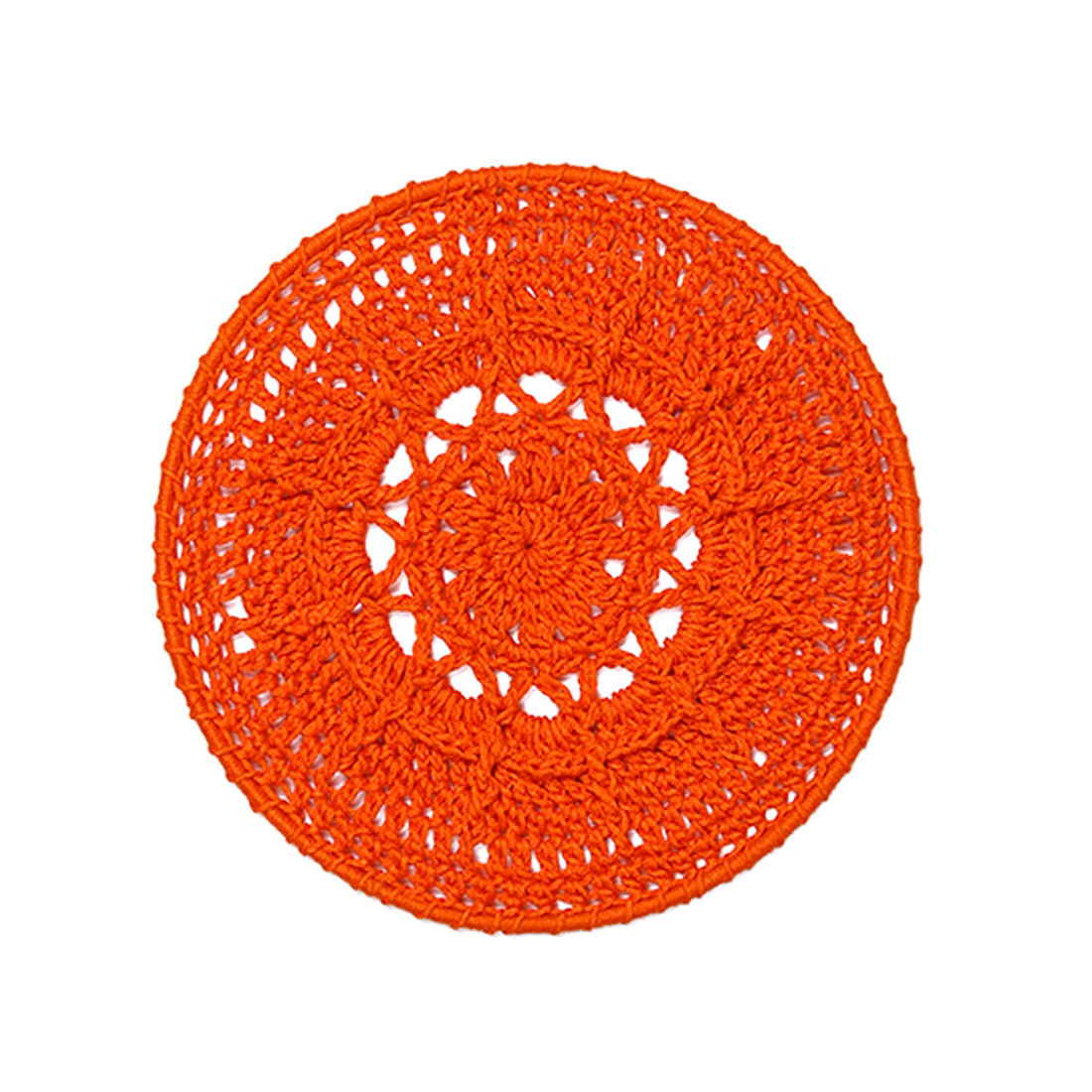 Crochet Mandala Wall Art - Boho Decor - 20 cm - Orange