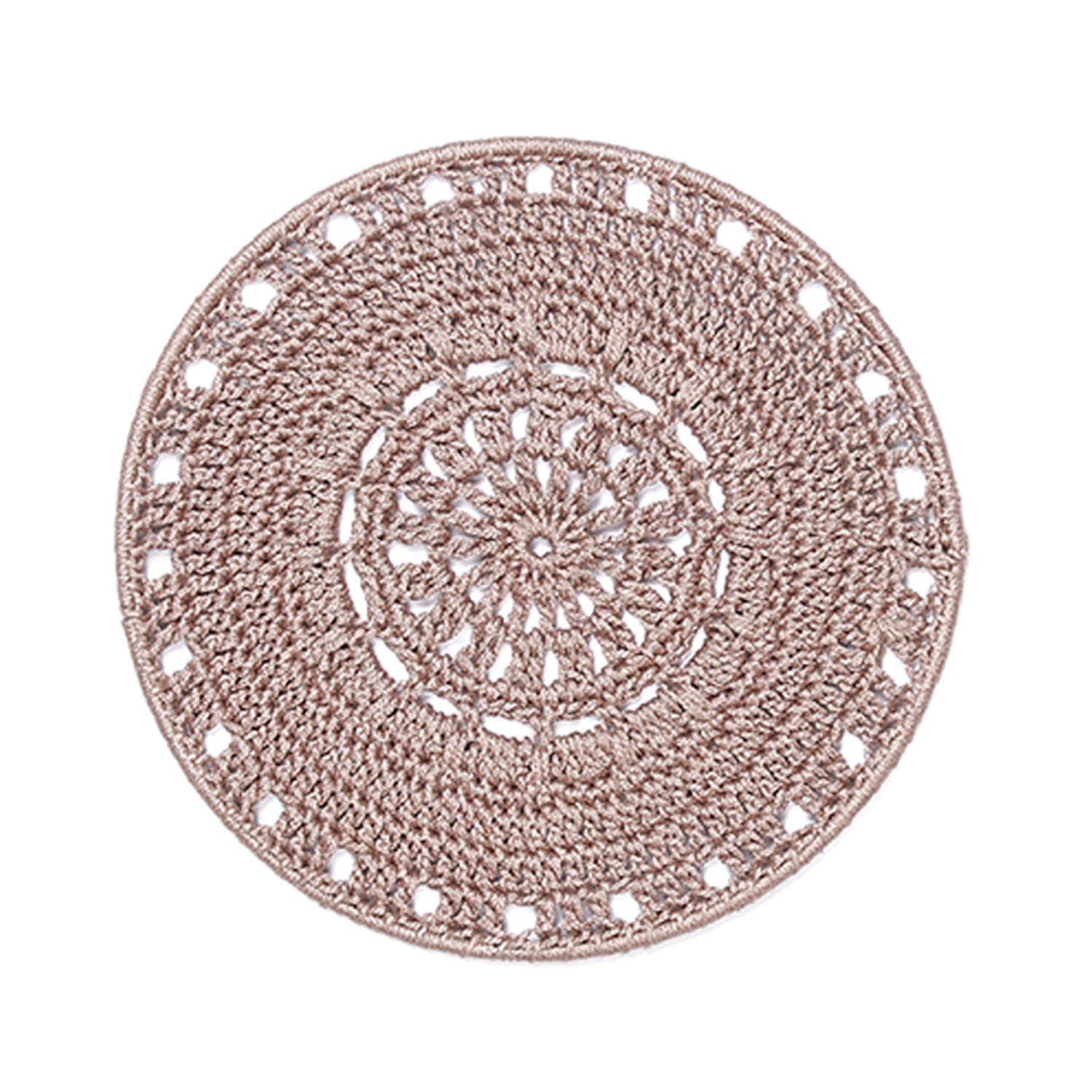 Crochet Mandala Wall Art - Boho Decor - 20 cm - Beige
