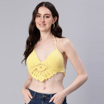 Bralette Tie Back Top - Yellow 10358