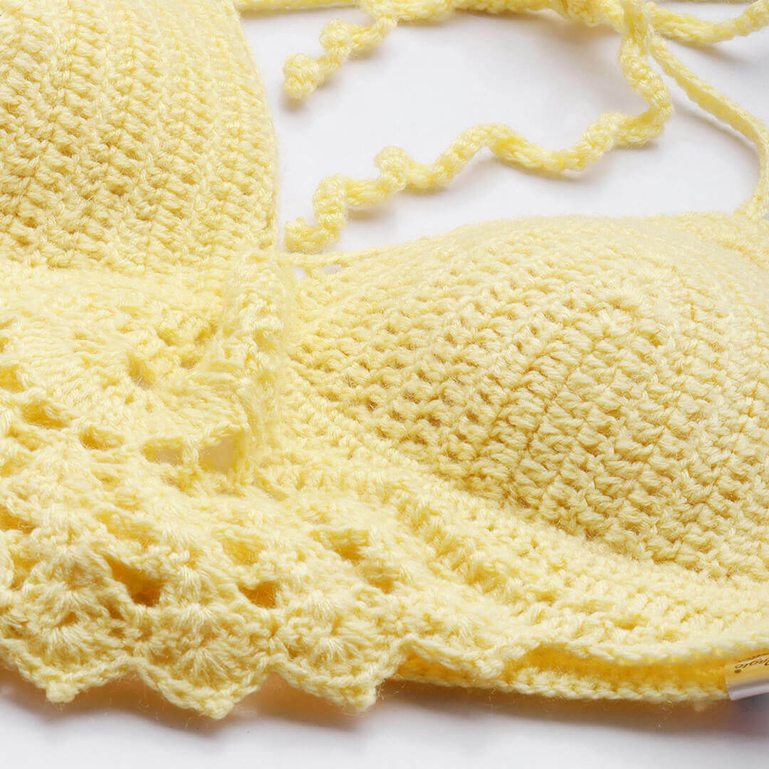 Bralette Tie Back Top - Yellow 10358