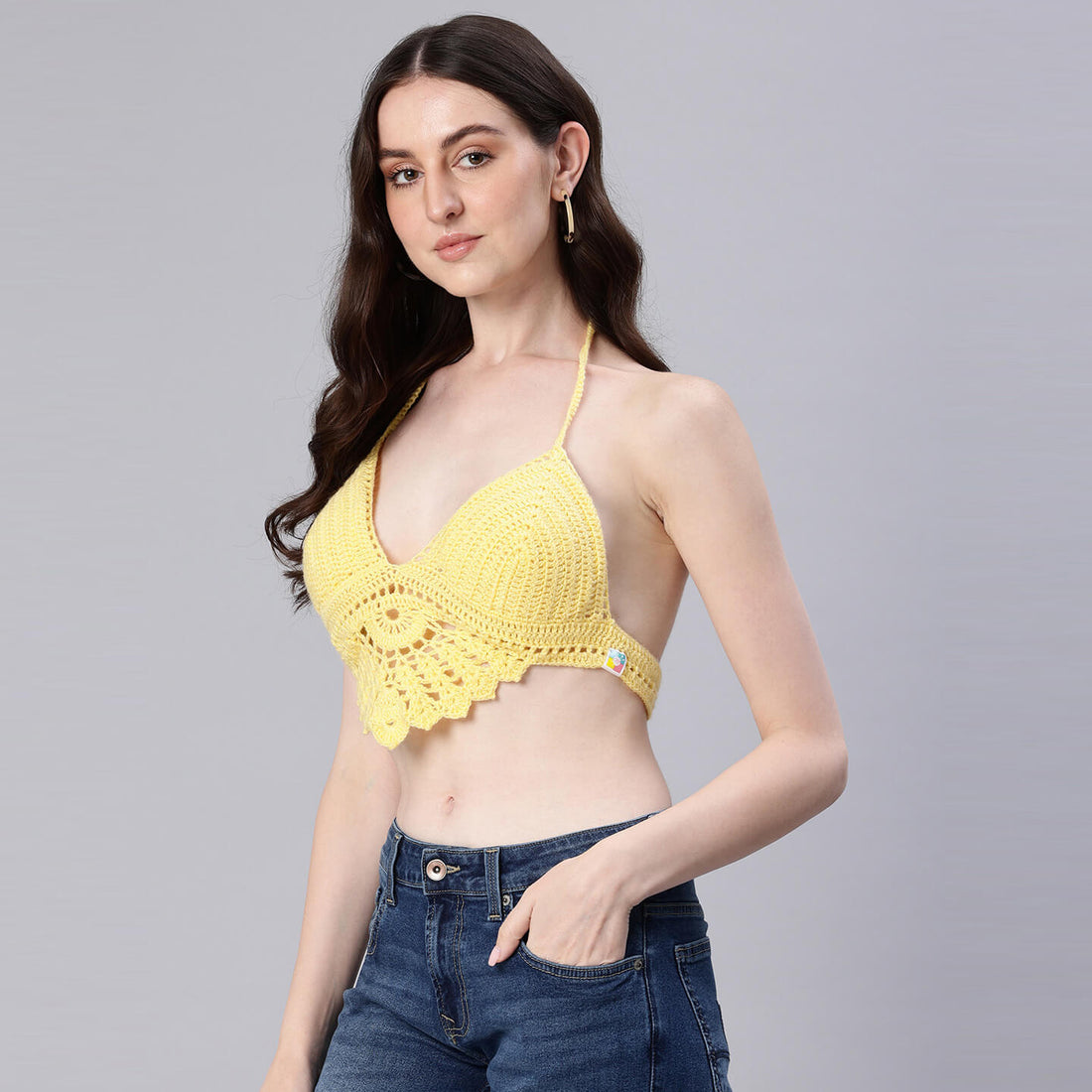 Bralette Tie Back Top - Yellow 10358