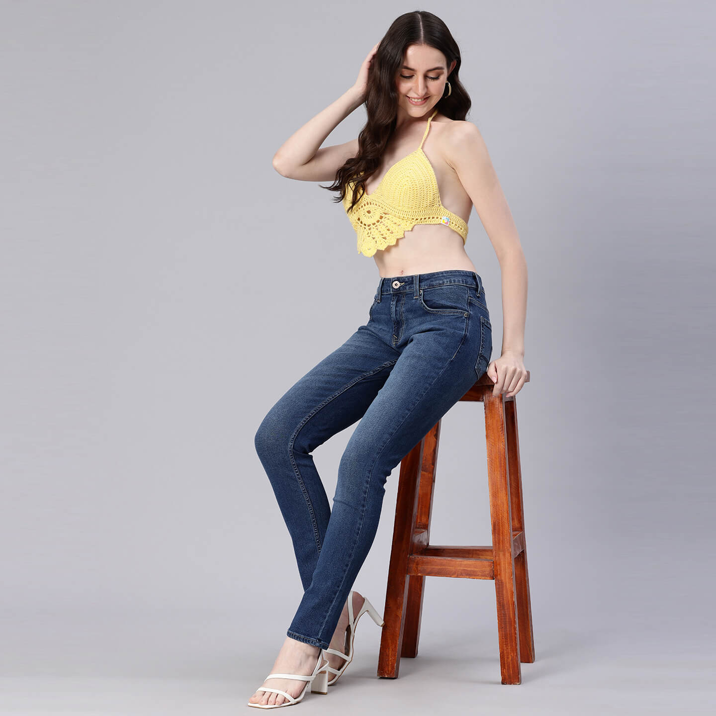 Bralette Tie Back Top - Yellow 10358