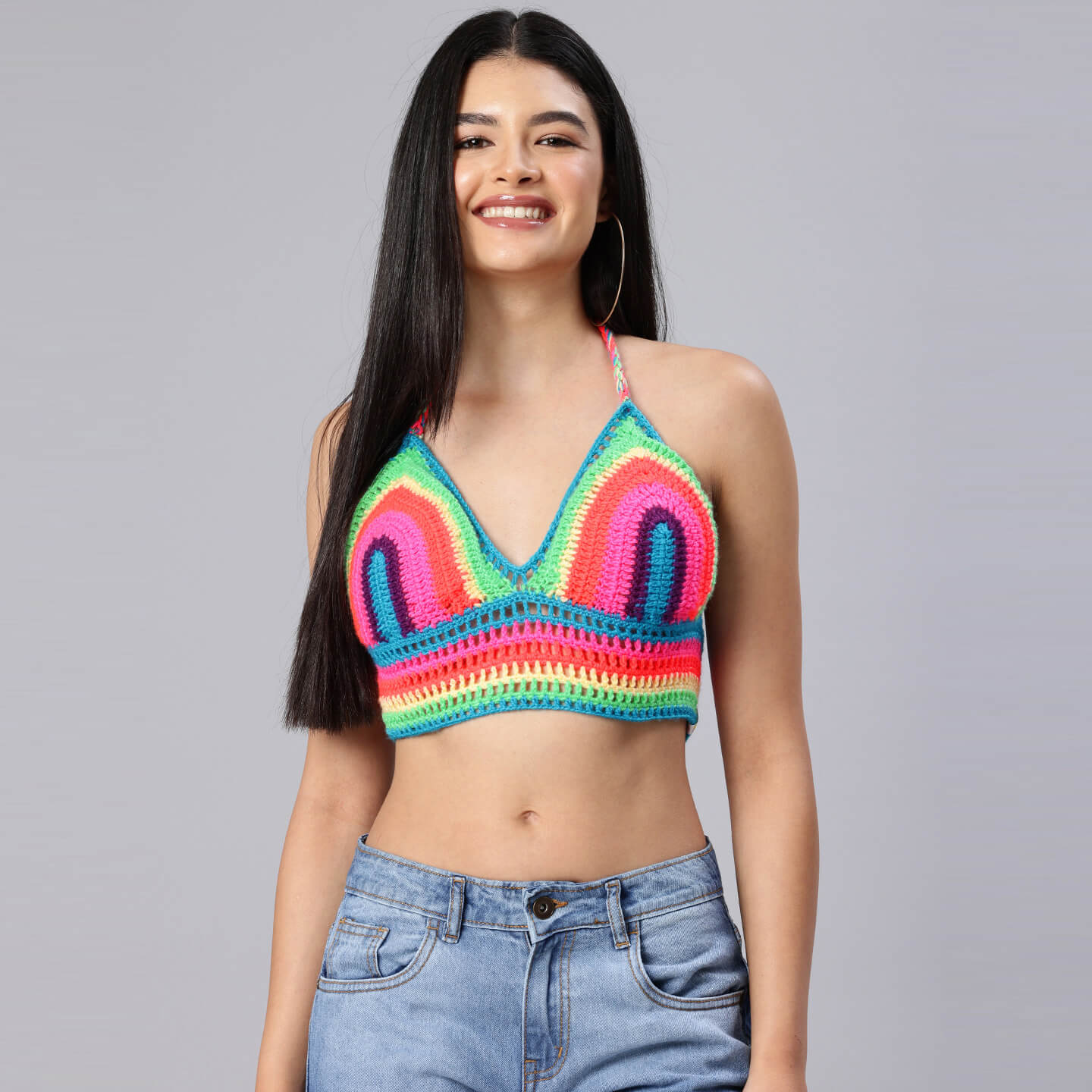 Bralette Tie Back Top - Multicolor 10359