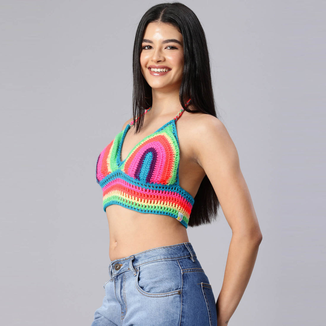 Bralette Tie Back Top - Multicolor 10359