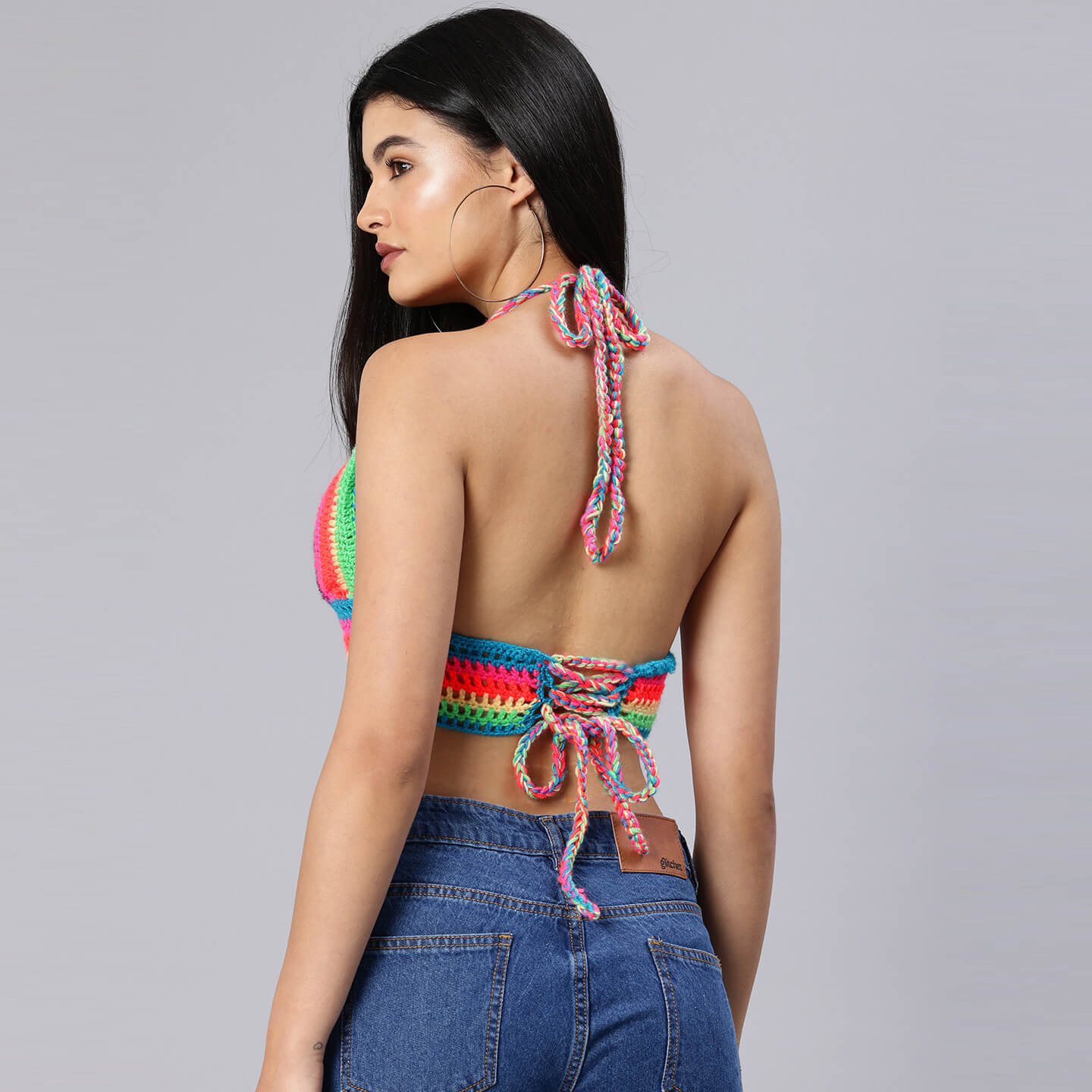 Bralette Tie Back Top - Multicolor 10359