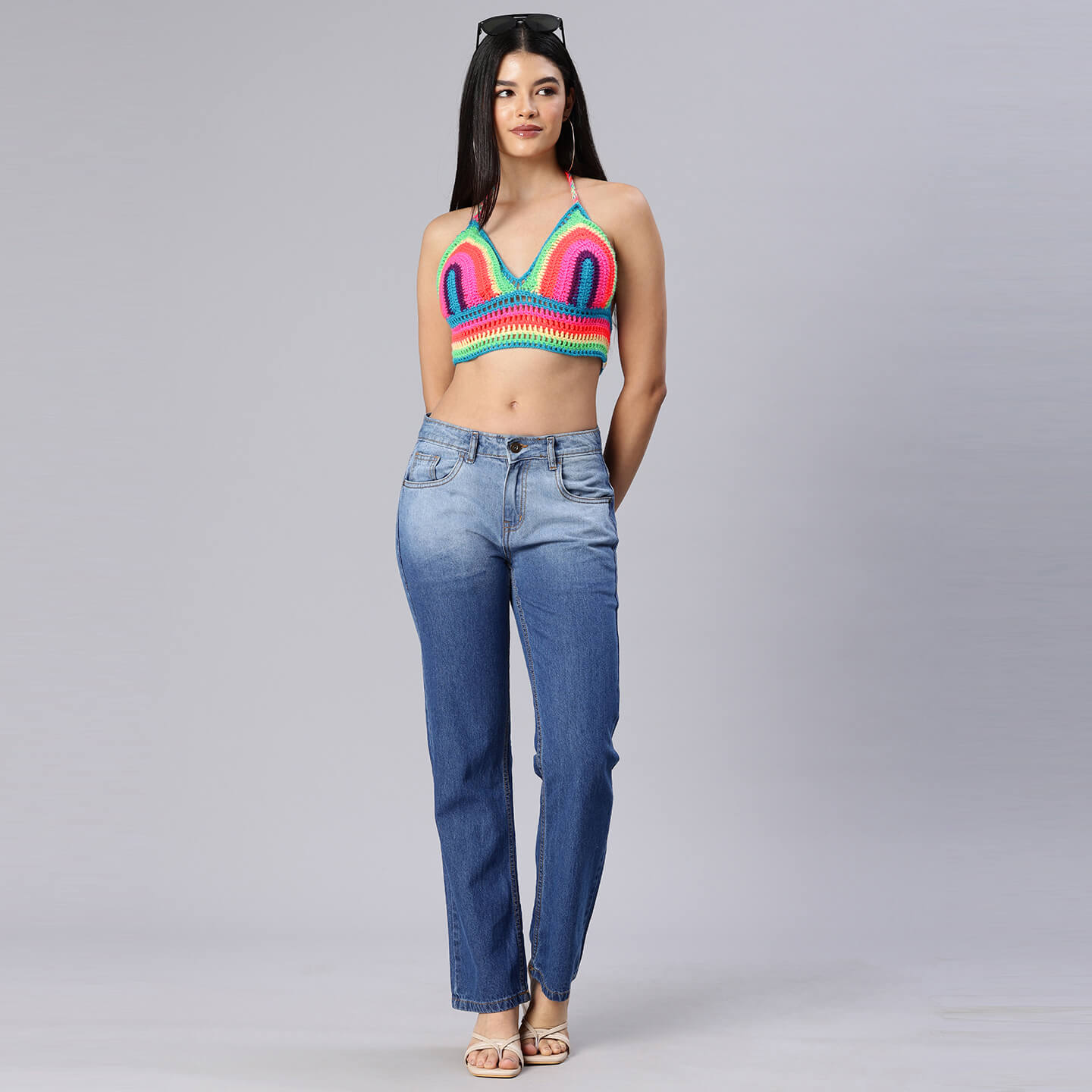 Bralette Tie Back Top - Multicolor 10359